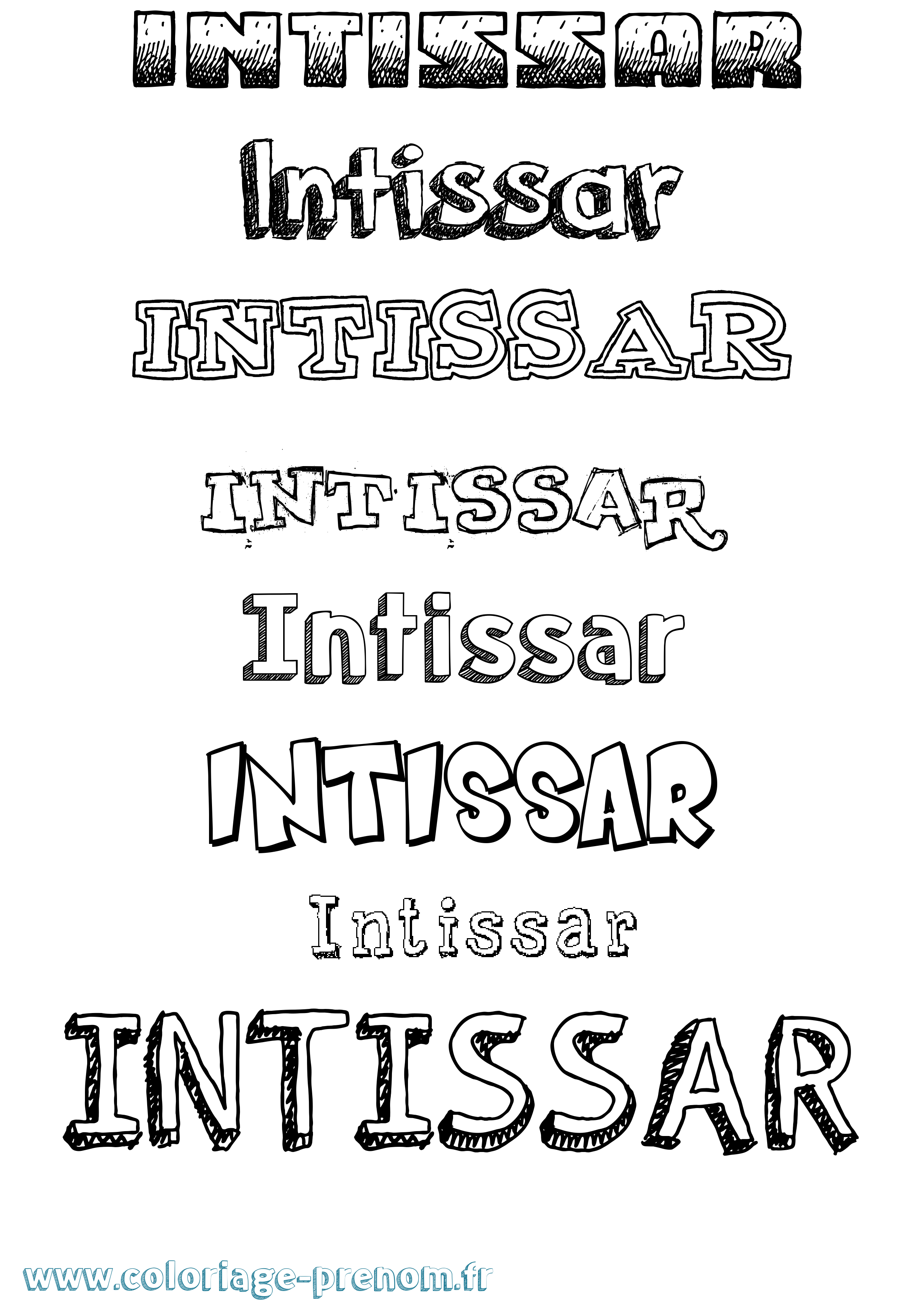 Coloriage Intissar Dessiné Coloriage prénom Intissar Dessiné