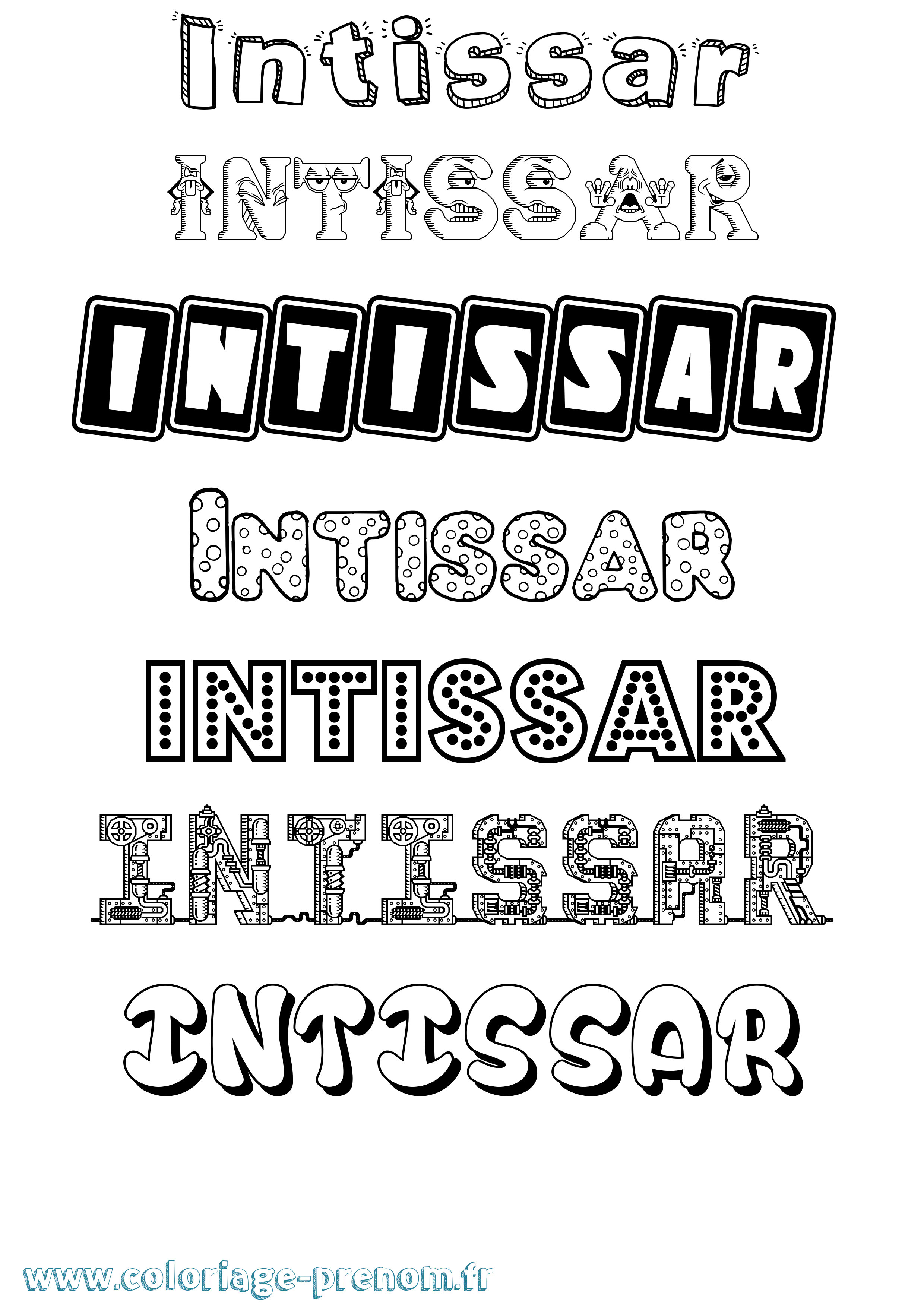 Coloriage Intissar Fun Coloriage prénom Intissar Fun