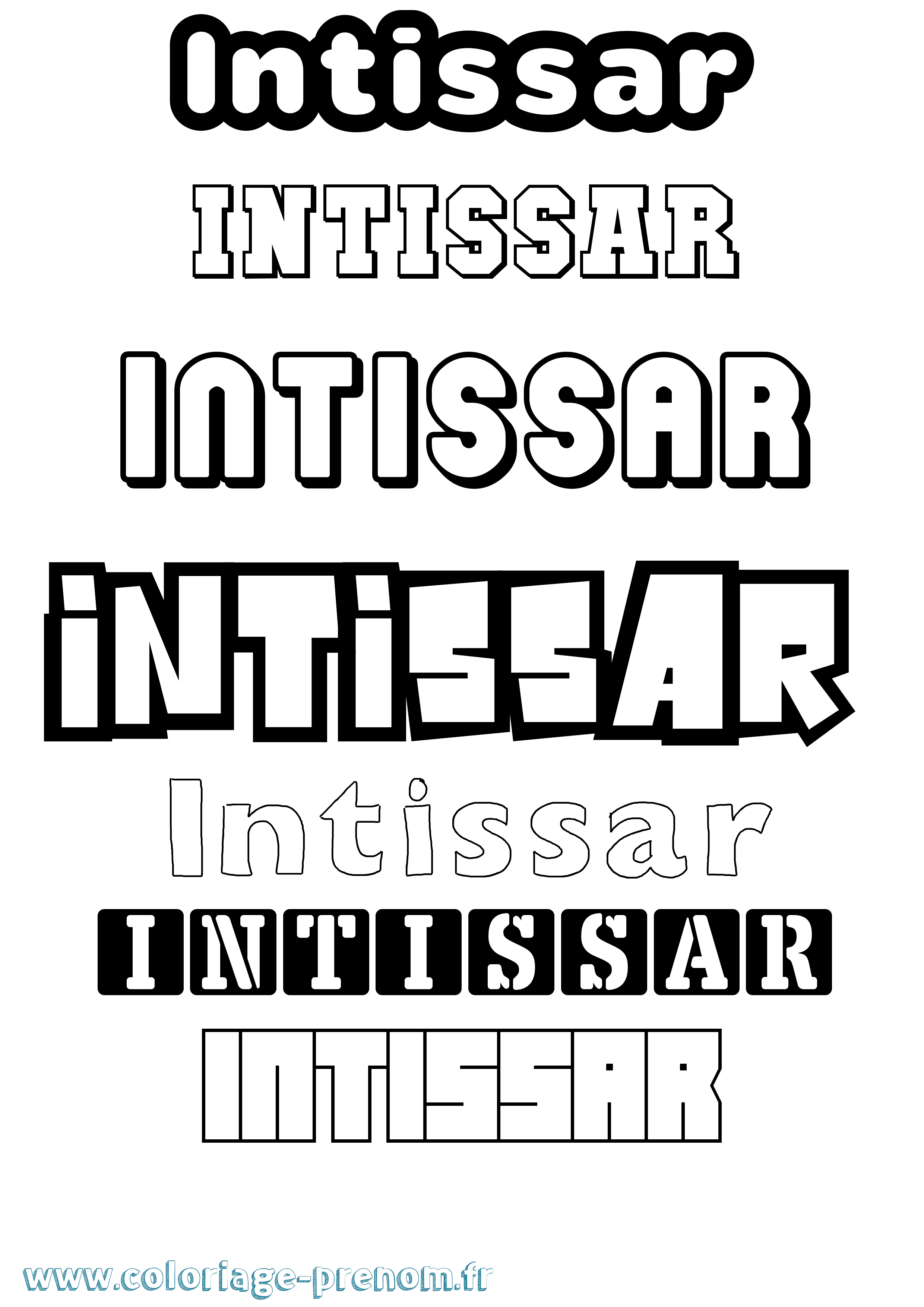 Coloriage Intissar Simple Coloriage prénom Intissar Simple