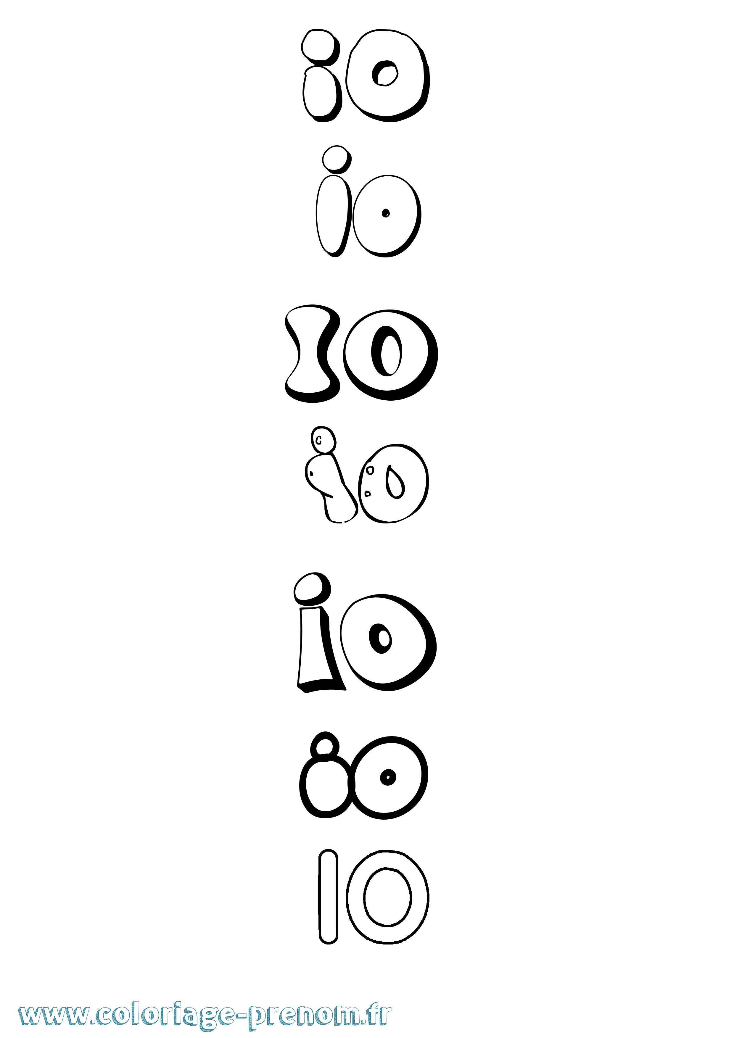 Coloriage Io Bubble Coloriage prénom Io Bubble