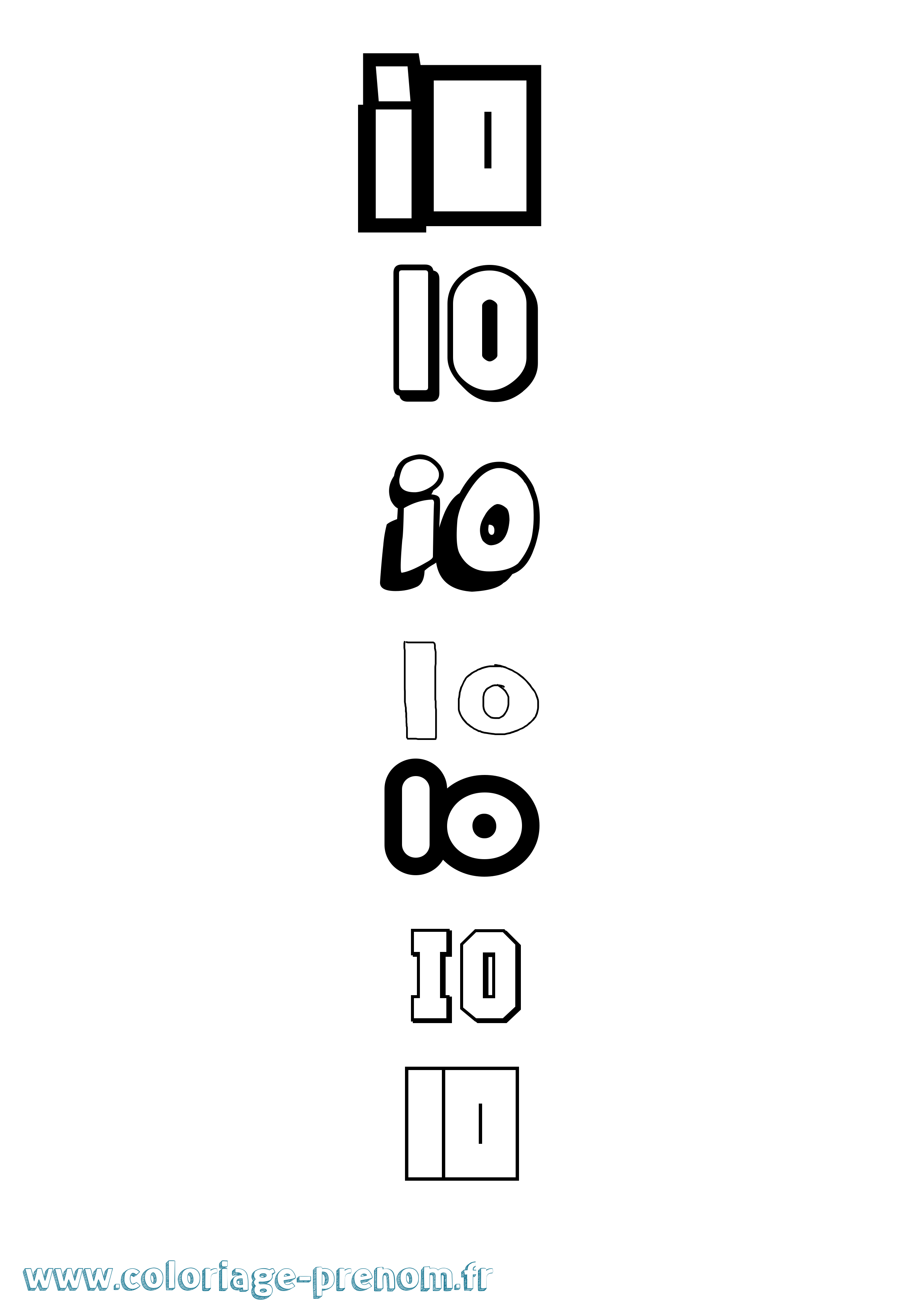 Coloriage Io Simple Coloriage prénom Io Simple