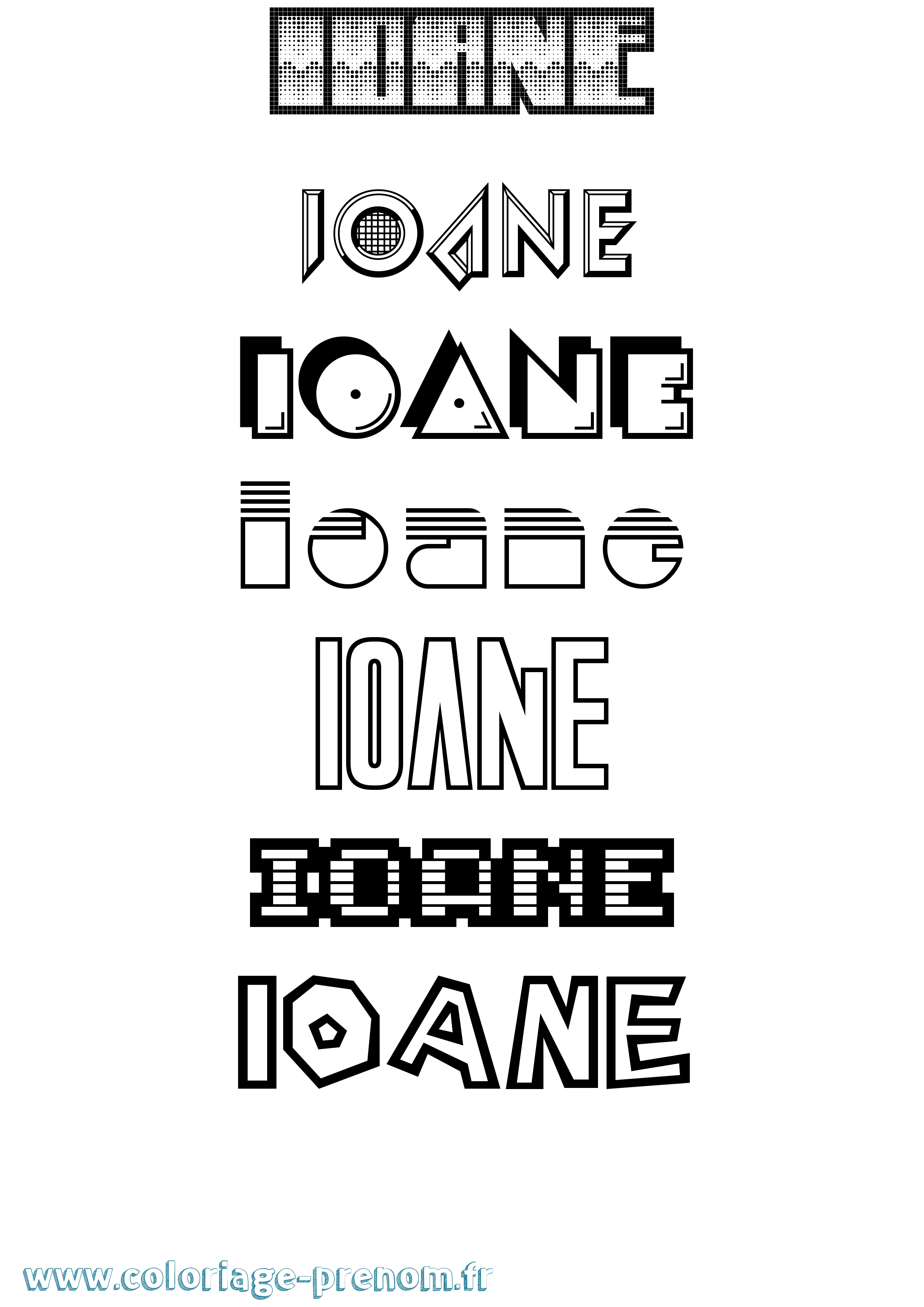Coloriage Ioane Jeux Vidéos Coloriage prénom Ioane Jeux Vidéos