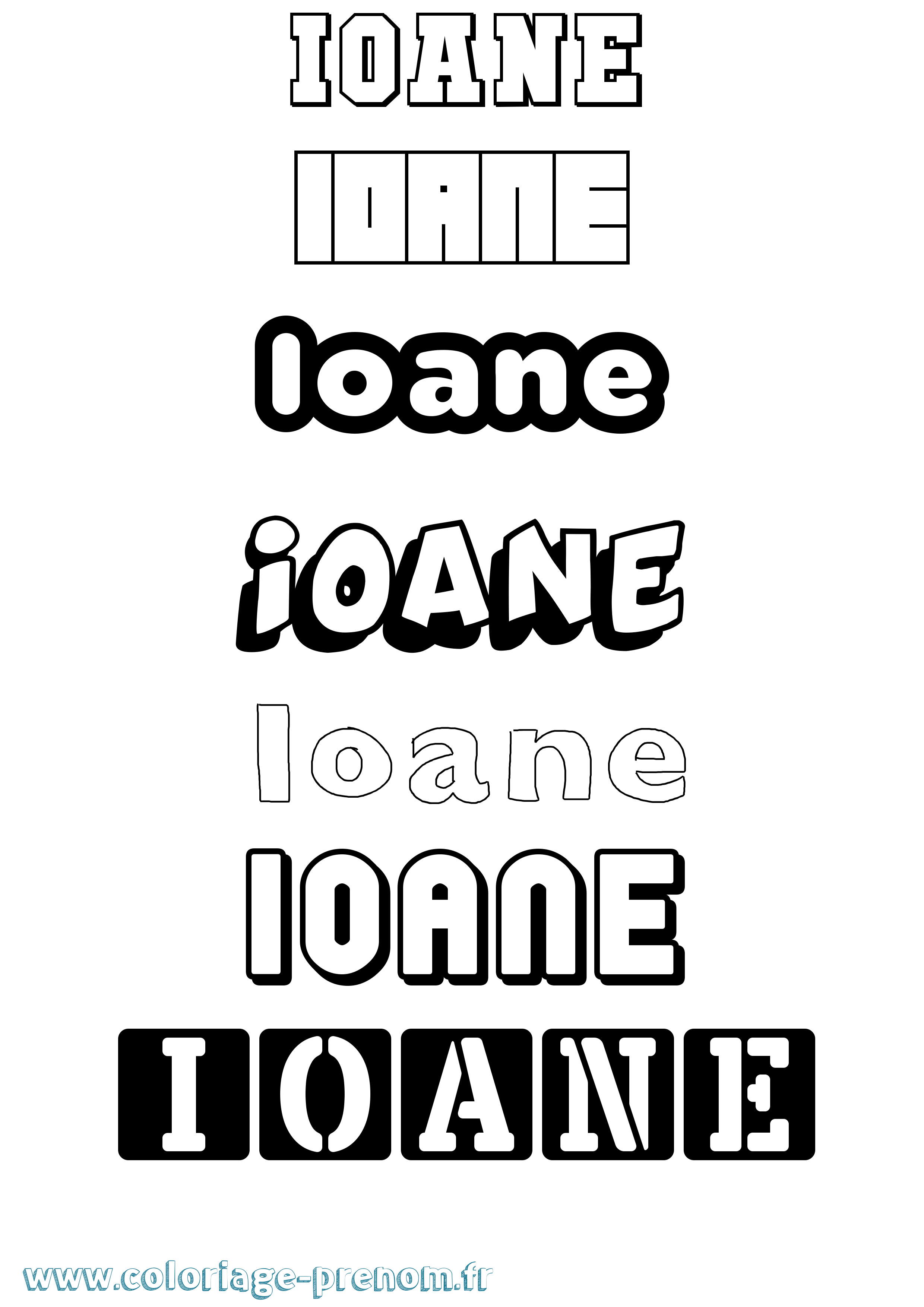 Coloriage Ioane Simple Coloriage prénom Ioane Simple