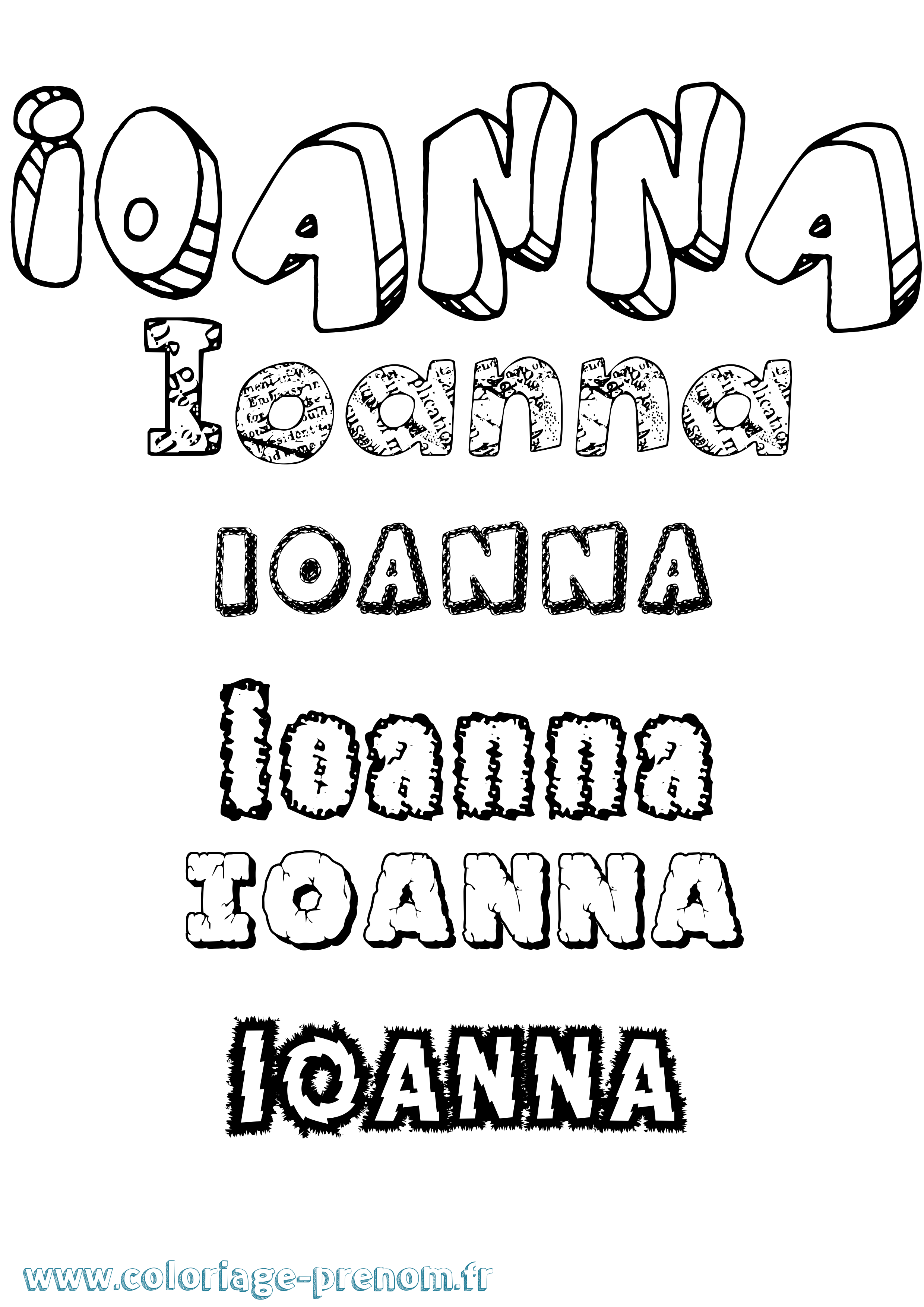 Coloriage prénom Ioanna Destructuré