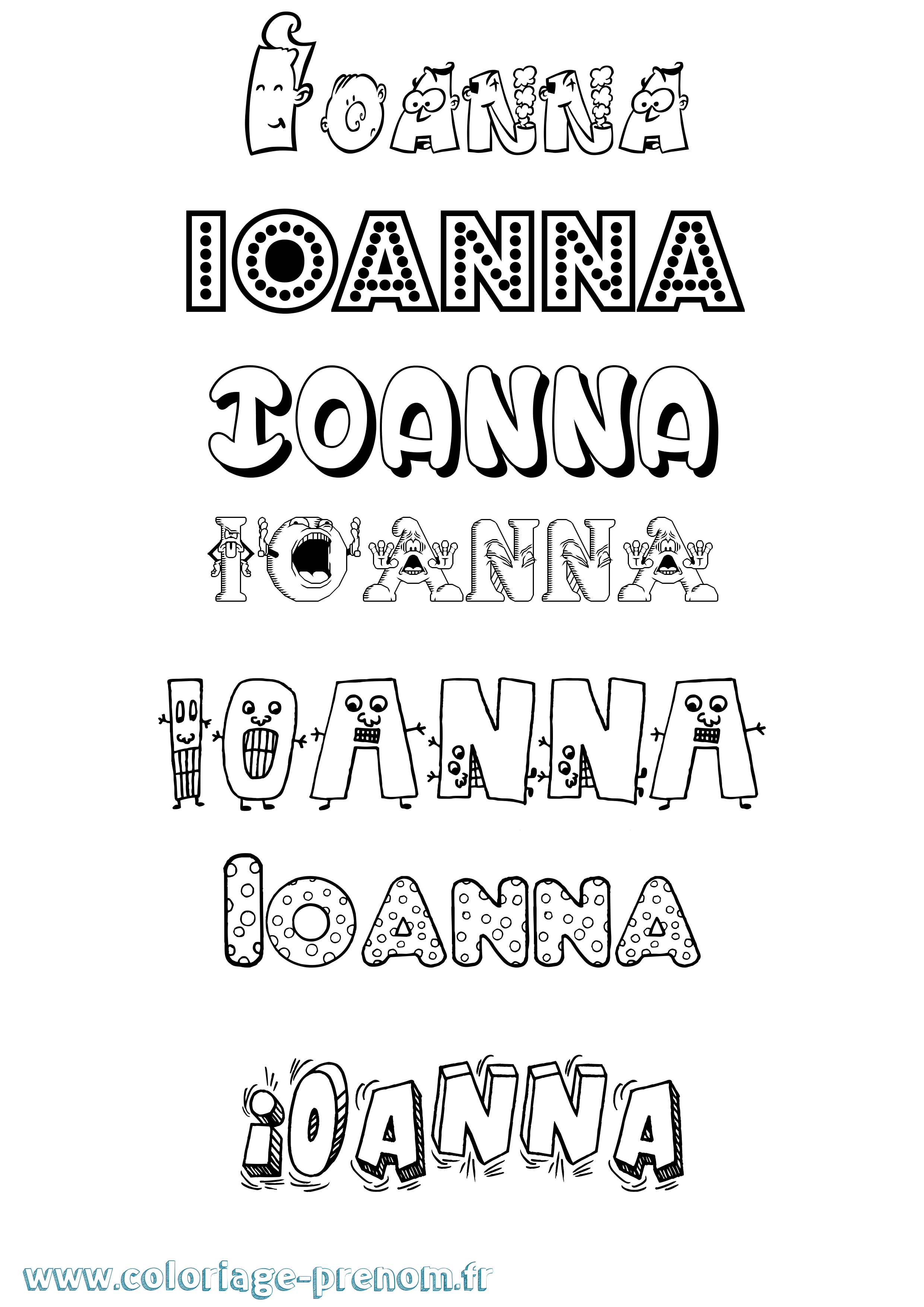 Coloriage prénom Ioanna Fun