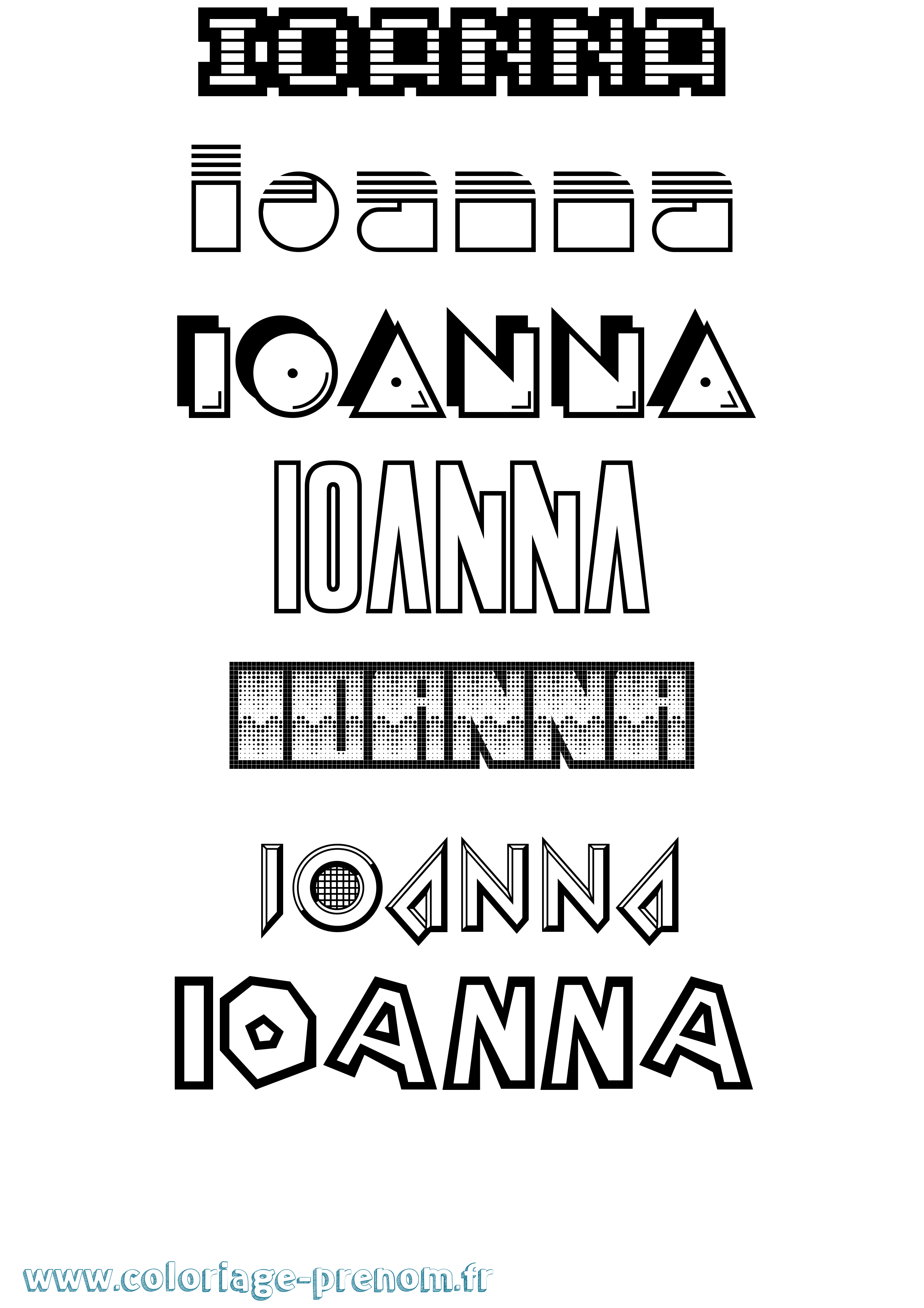 Coloriage prénom Ioanna Jeux Vidéos
