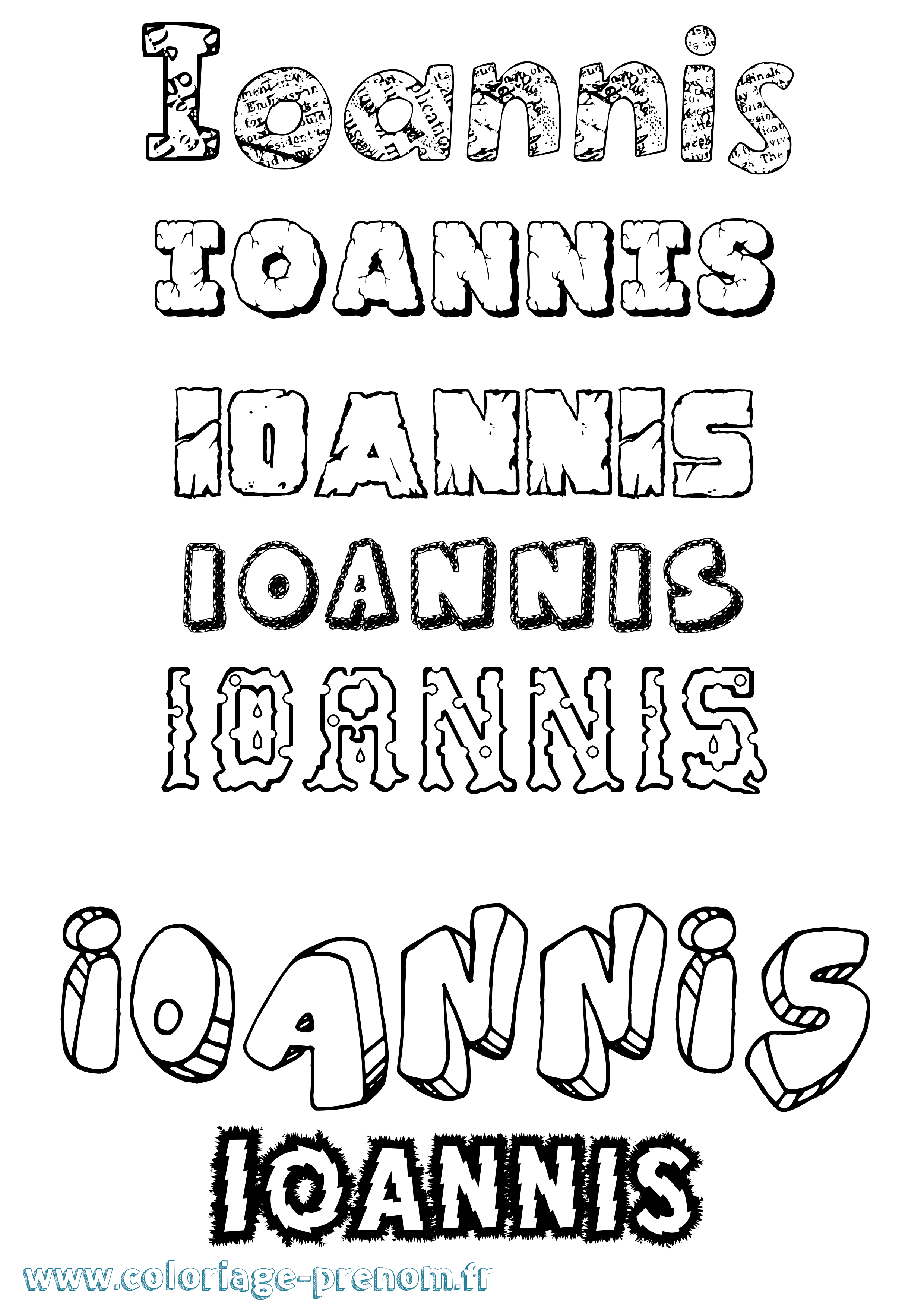 Coloriage prénom Ioannis Destructuré