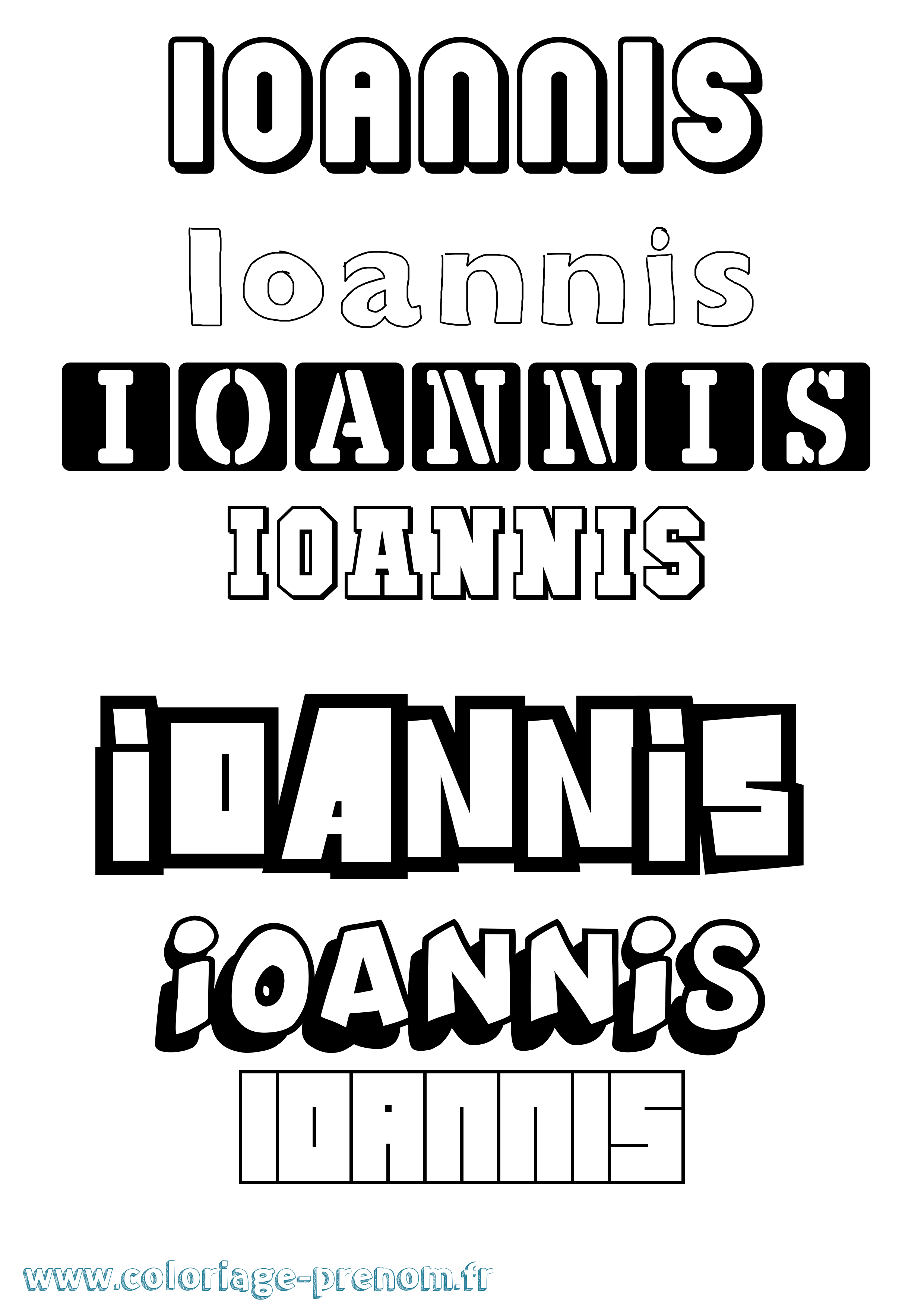 Coloriage prénom Ioannis Simple