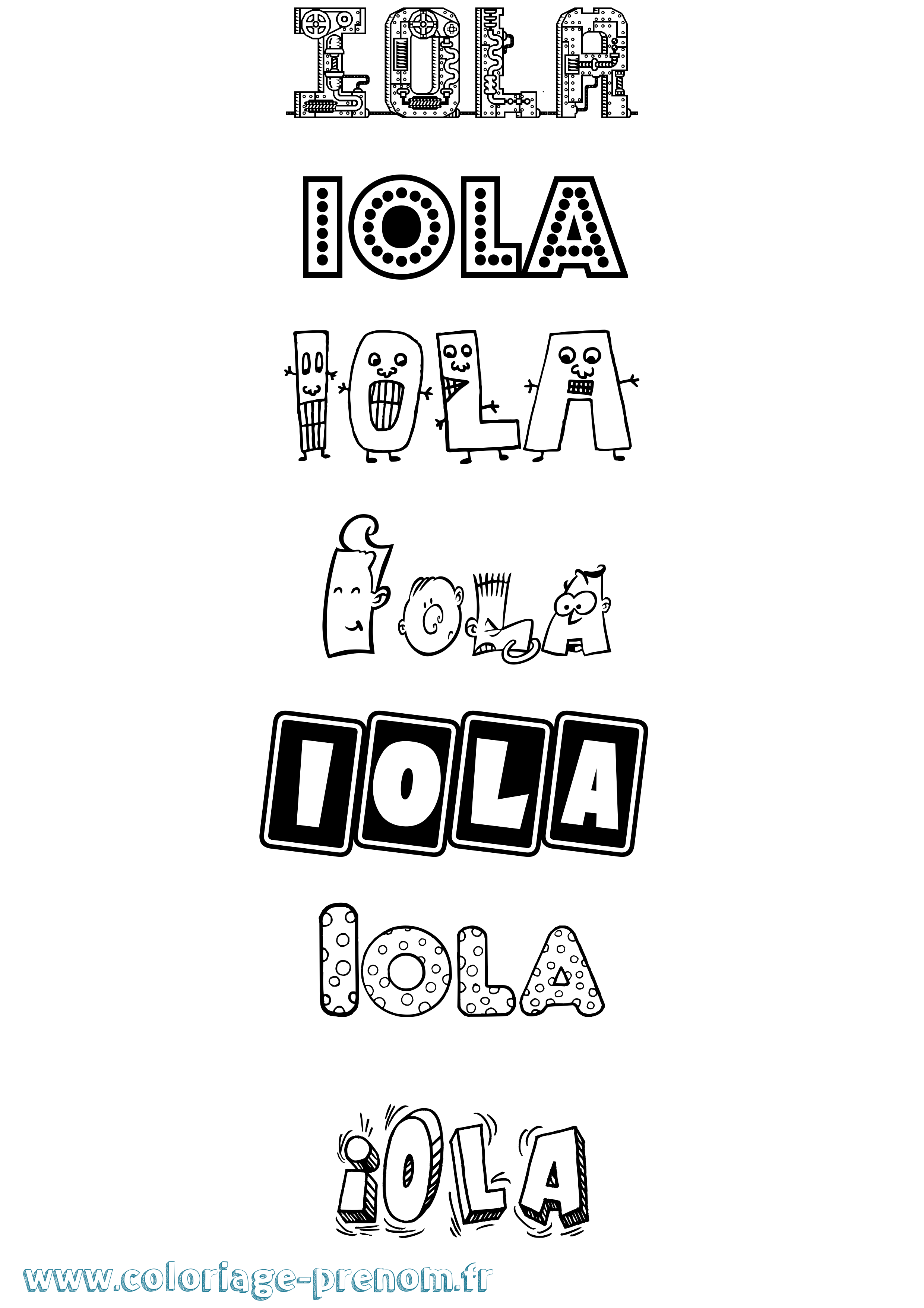 Coloriage prénom Iola Fun