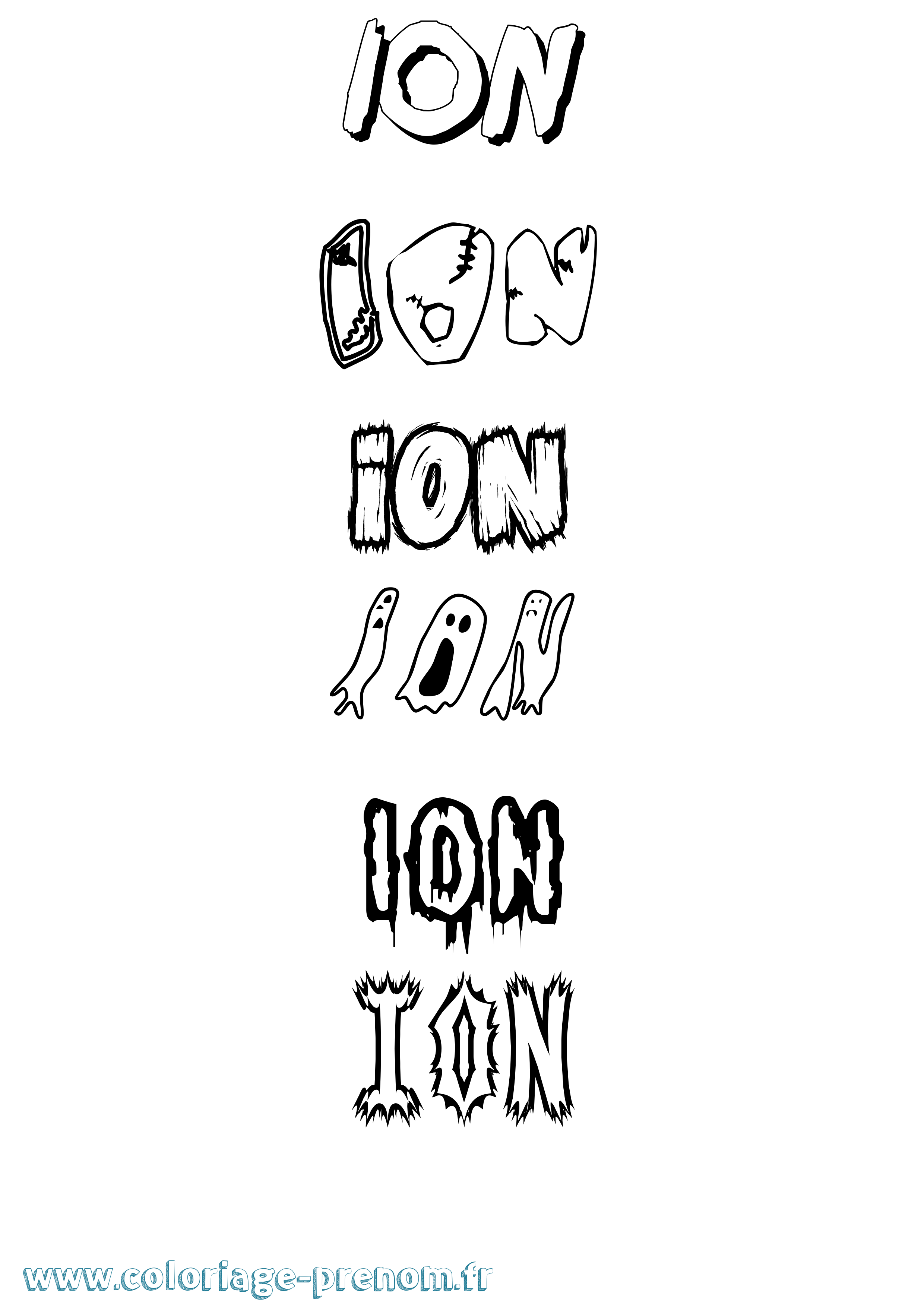 Coloriage prénom Ion Frisson