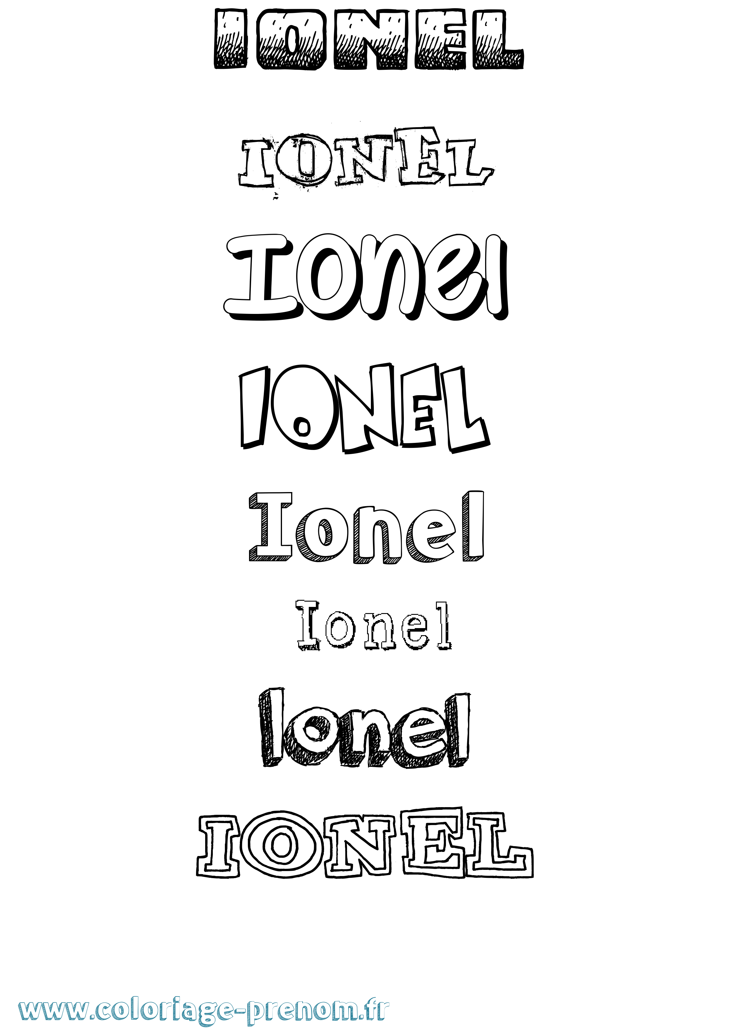 Coloriage prénom Ionel Dessiné