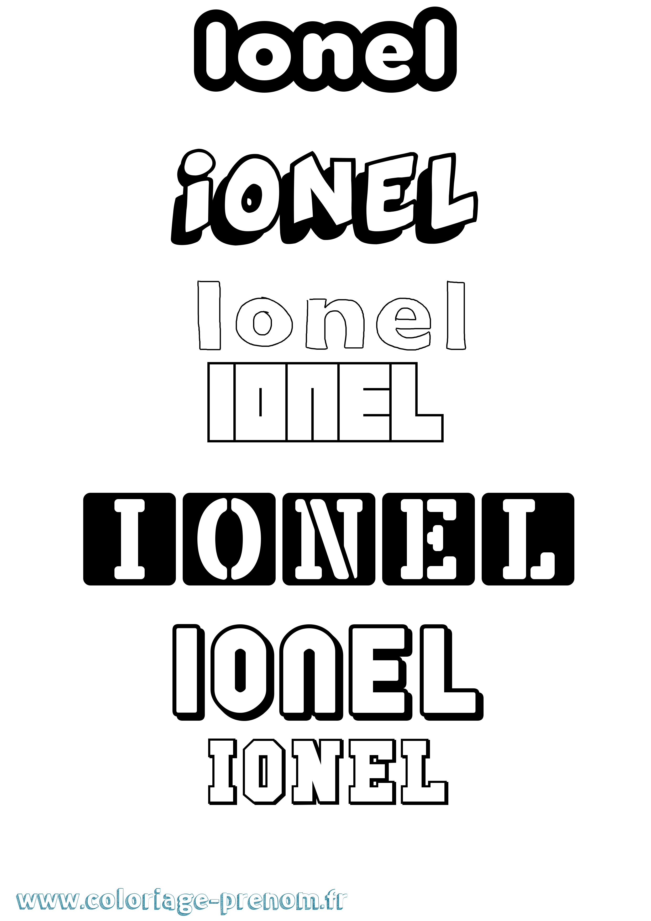Coloriage prénom Ionel Simple