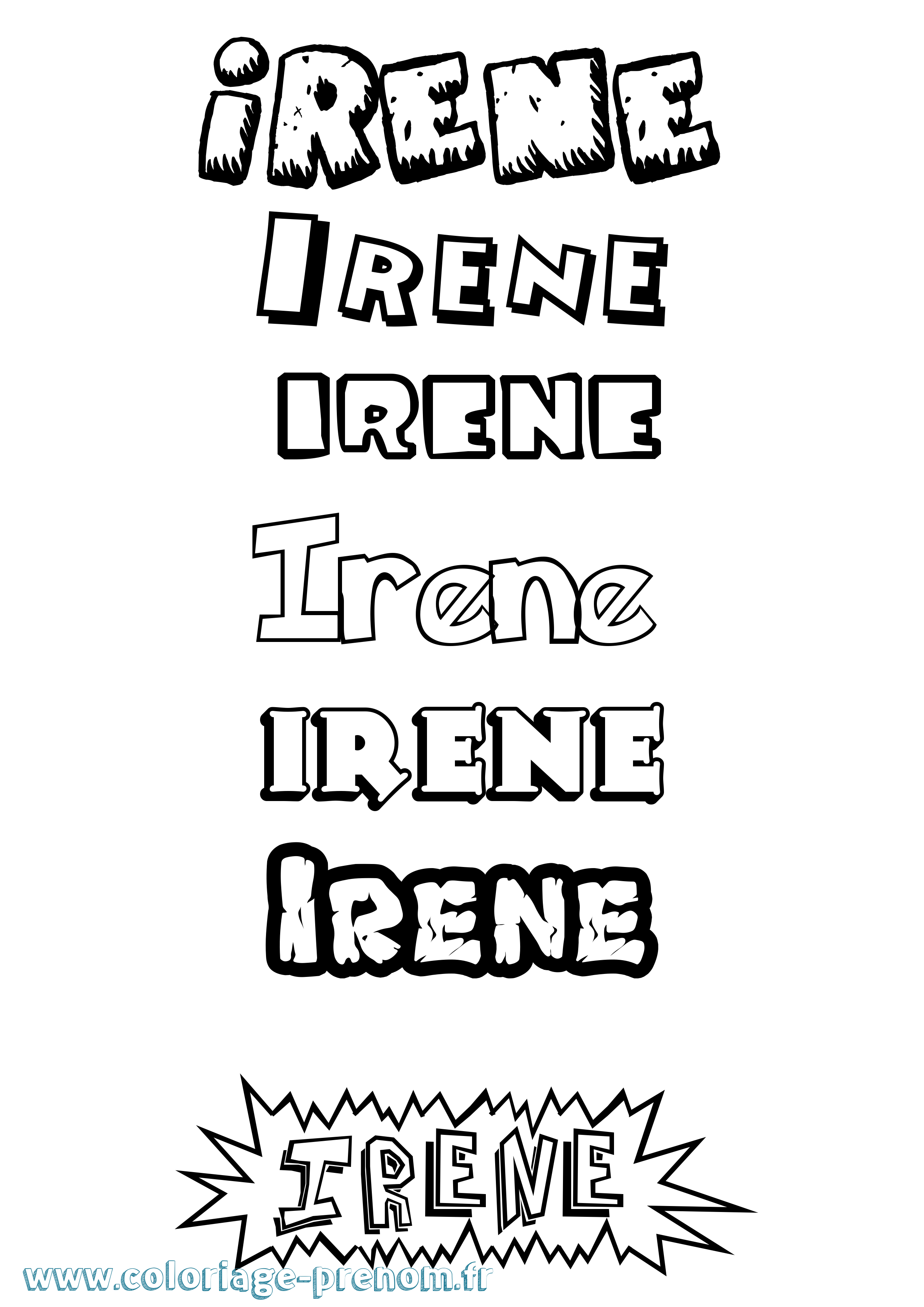 Coloriage prénom Irene Dessin Animé