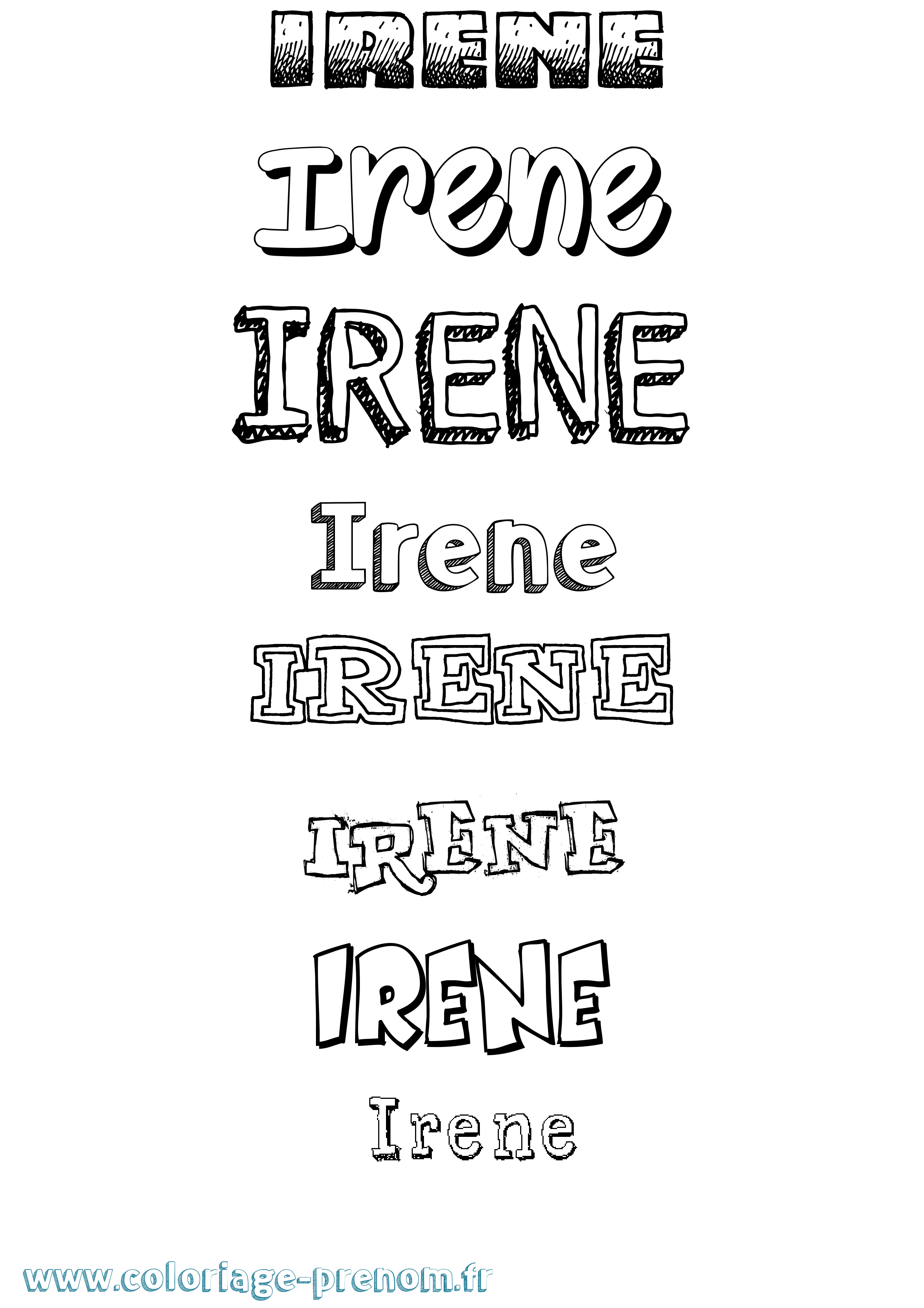 Coloriage prénom Irene Dessiné