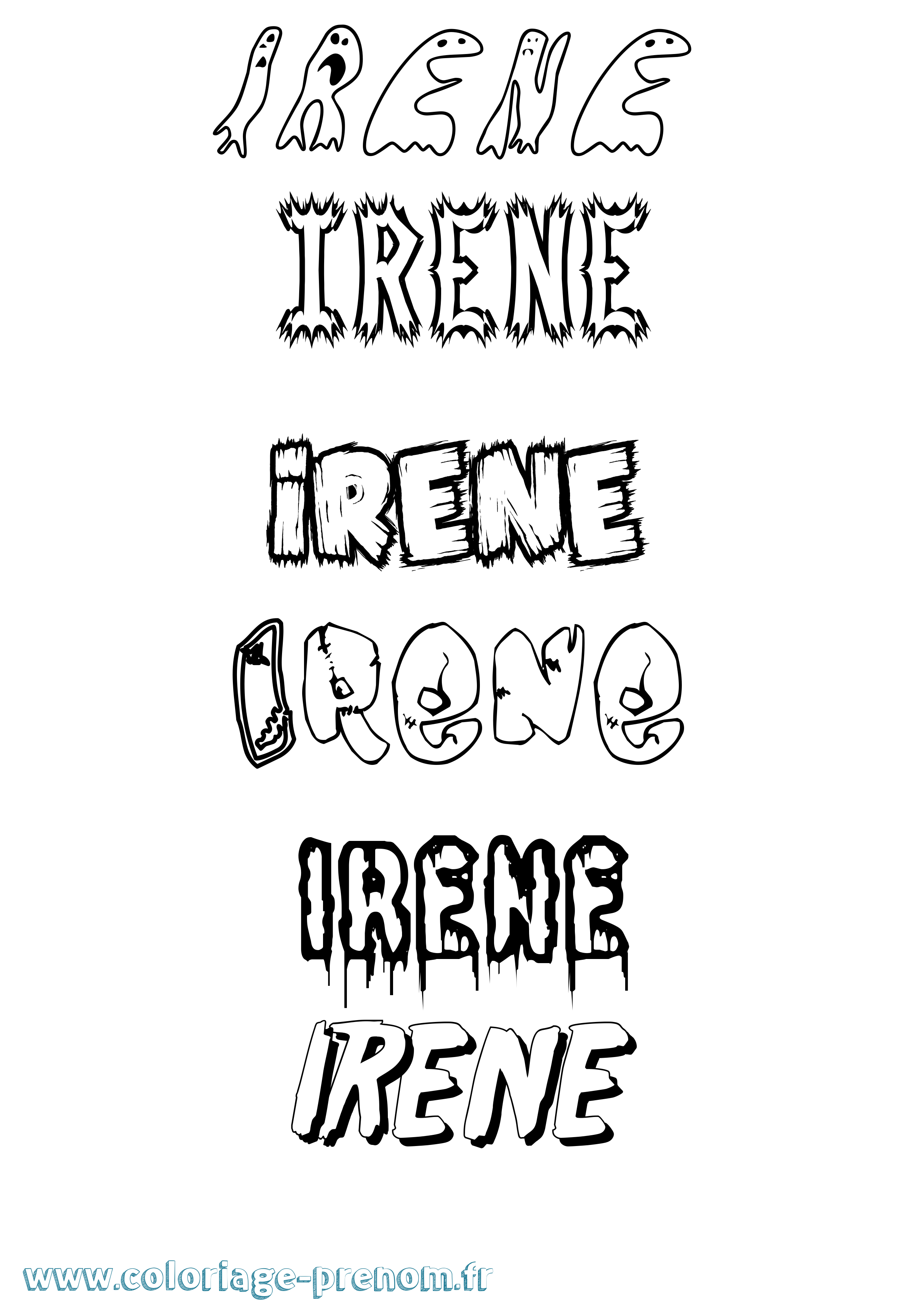 Coloriage prénom Irene Frisson