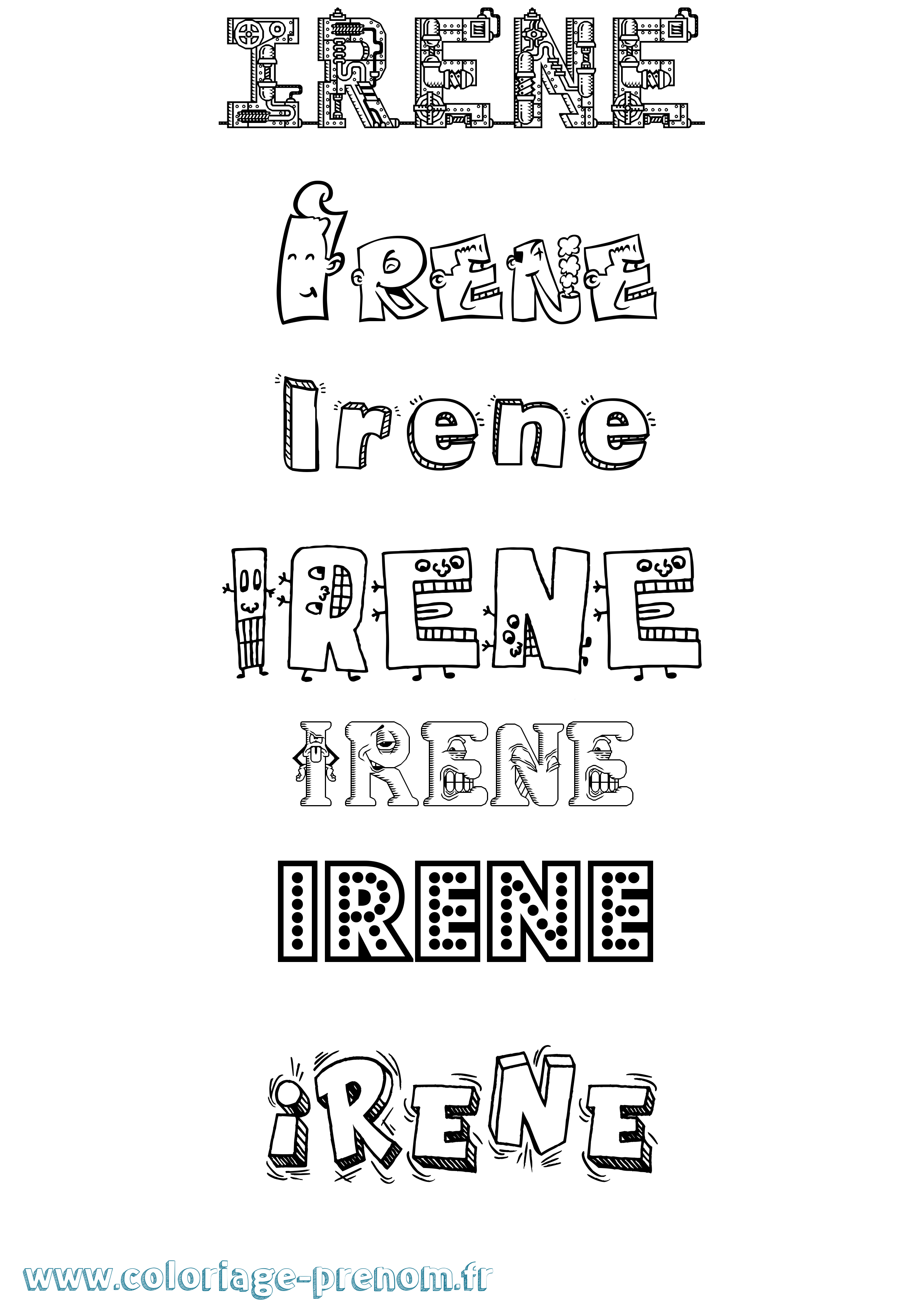 Coloriage prénom Irene Fun