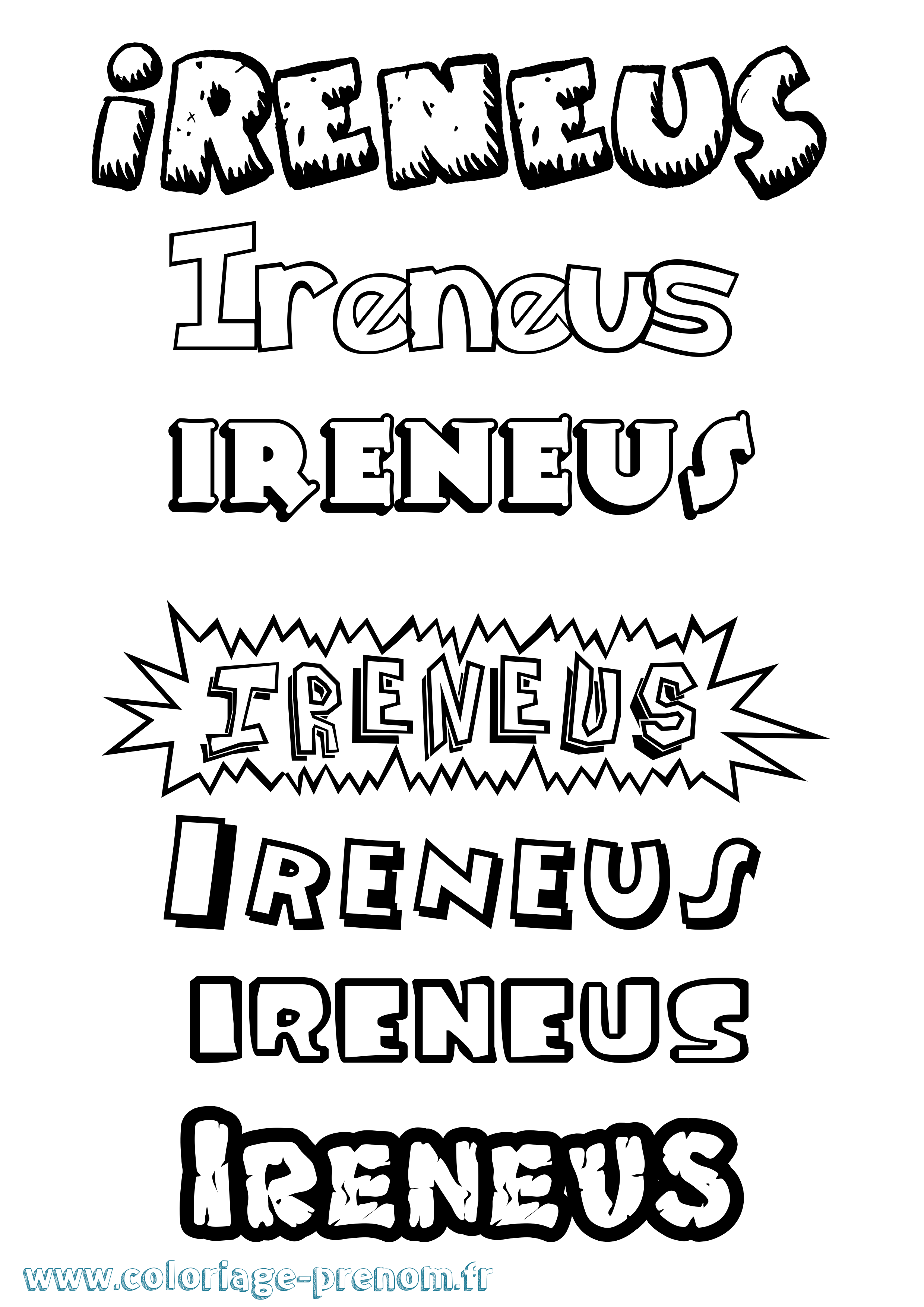 Coloriage prénom Ireneus Dessin Animé