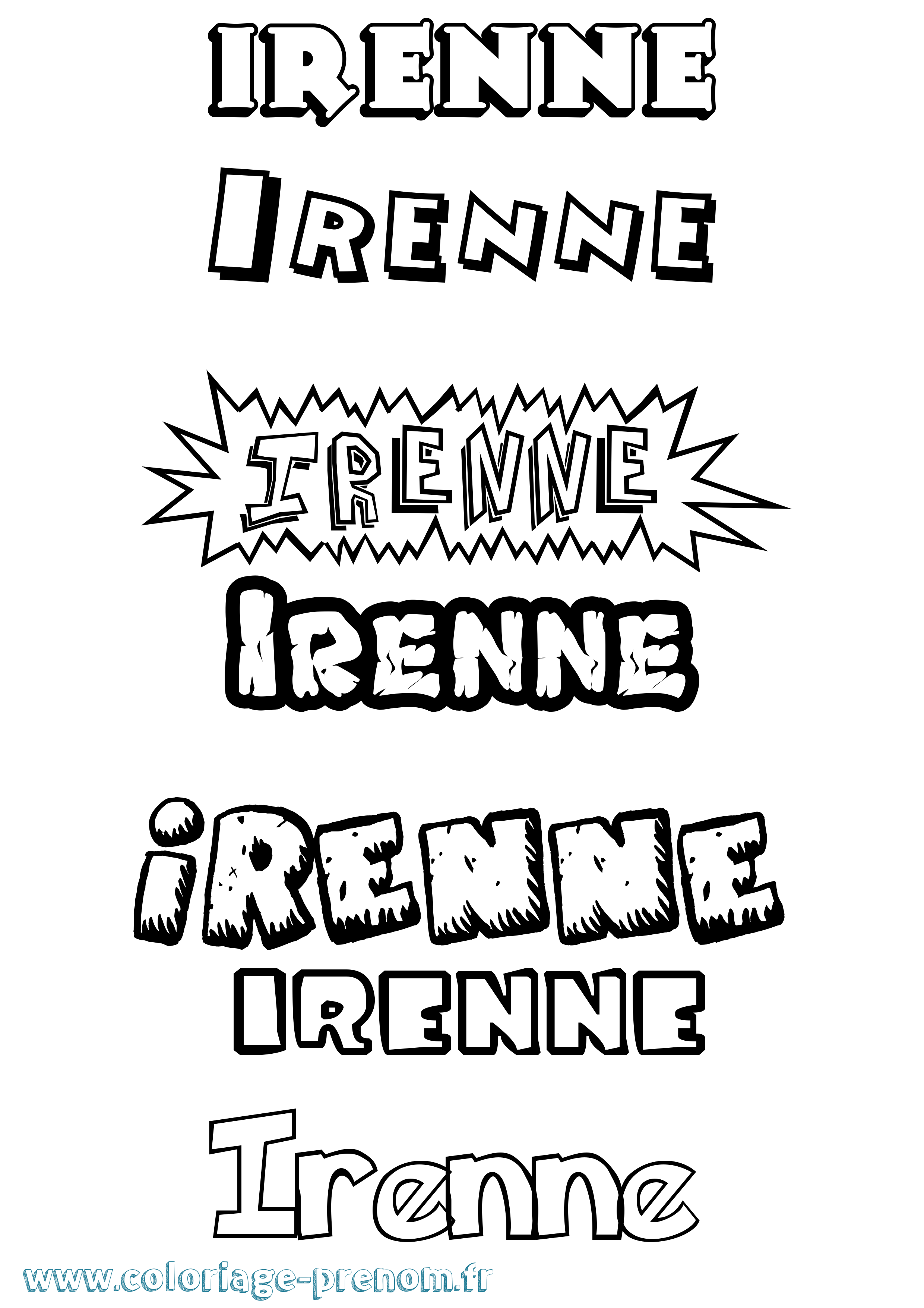 Coloriage prénom Irenne Dessin Animé