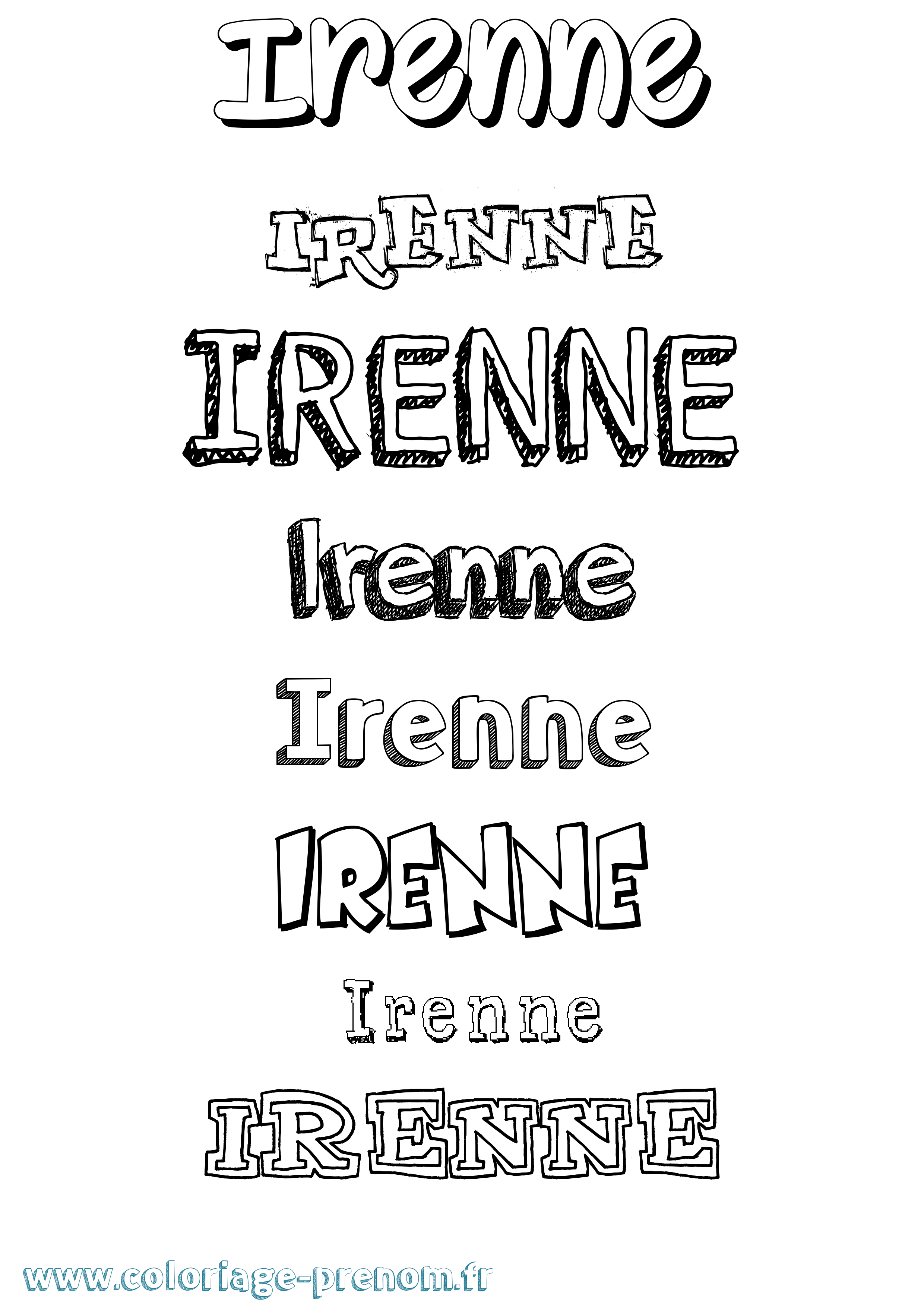 Coloriage prénom Irenne Dessiné