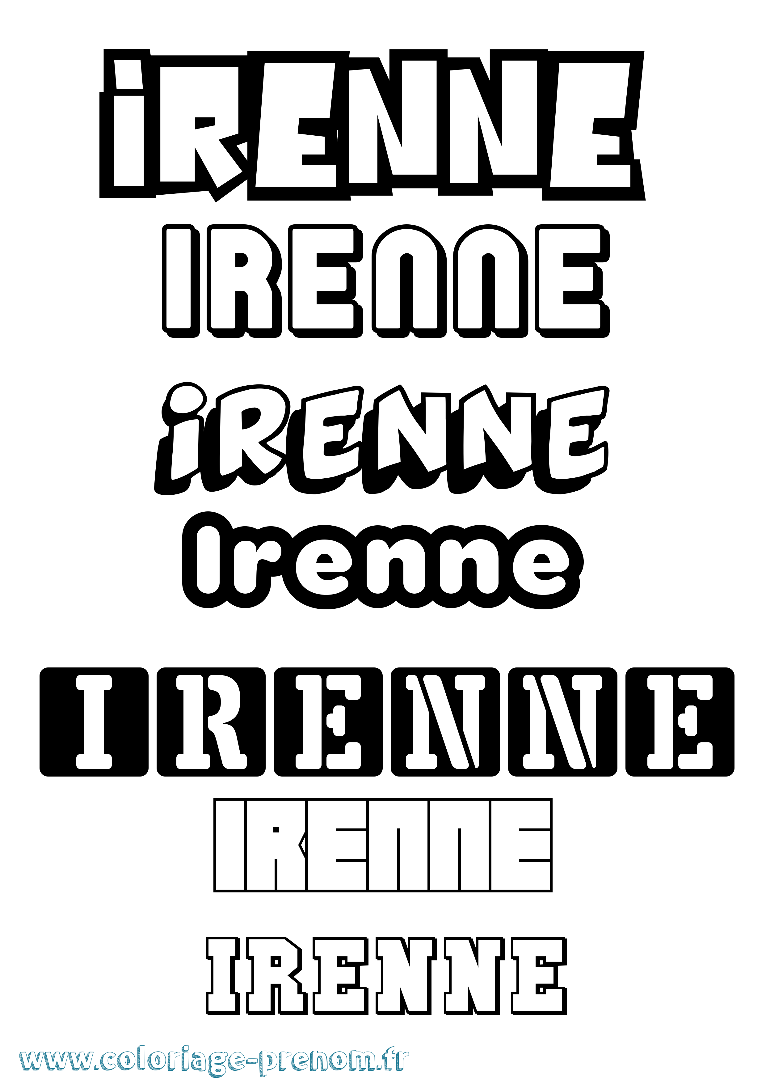 Coloriage prénom Irenne Simple