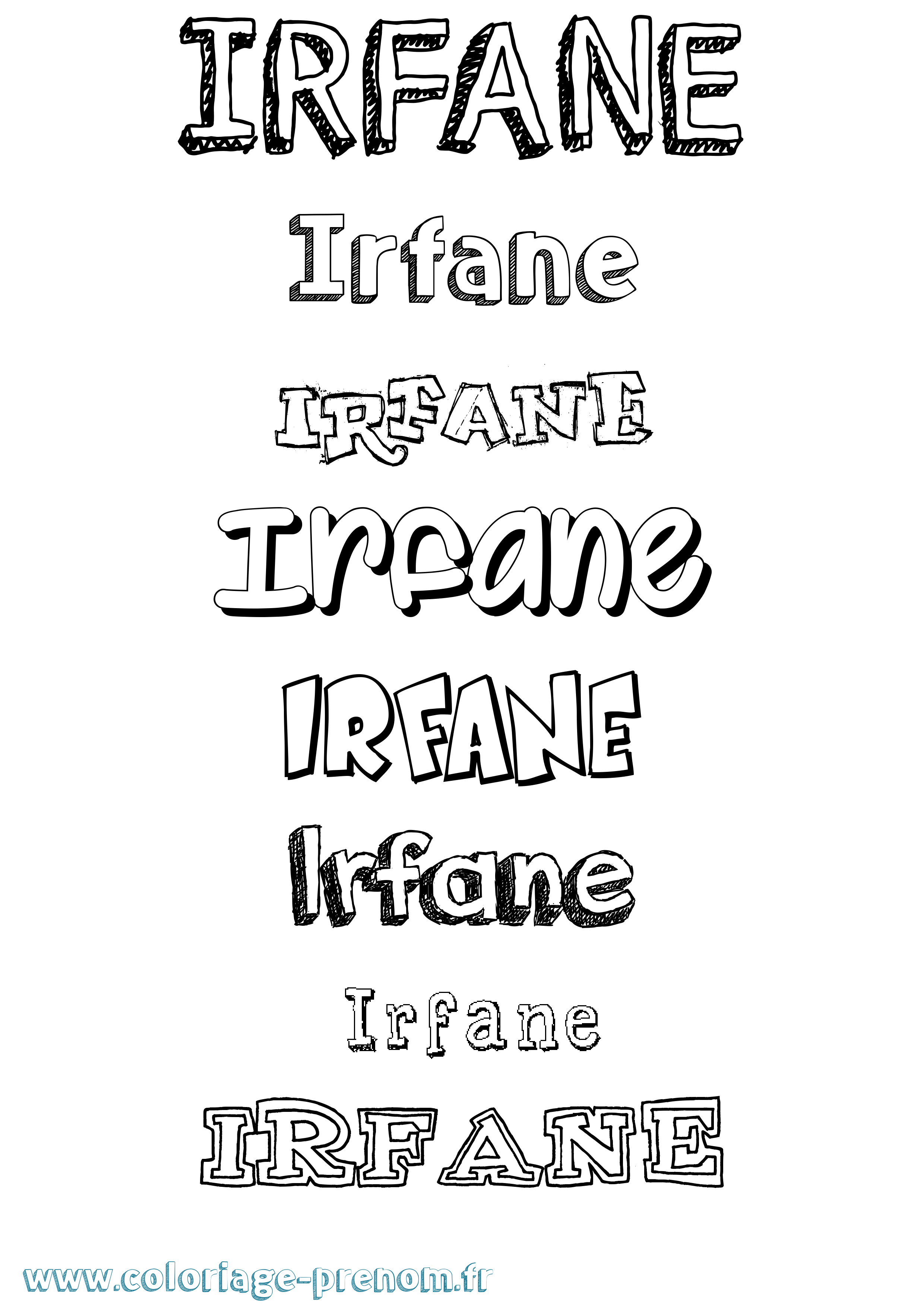 Coloriage Irfane Dessiné Coloriage prénom Irfane Dessiné