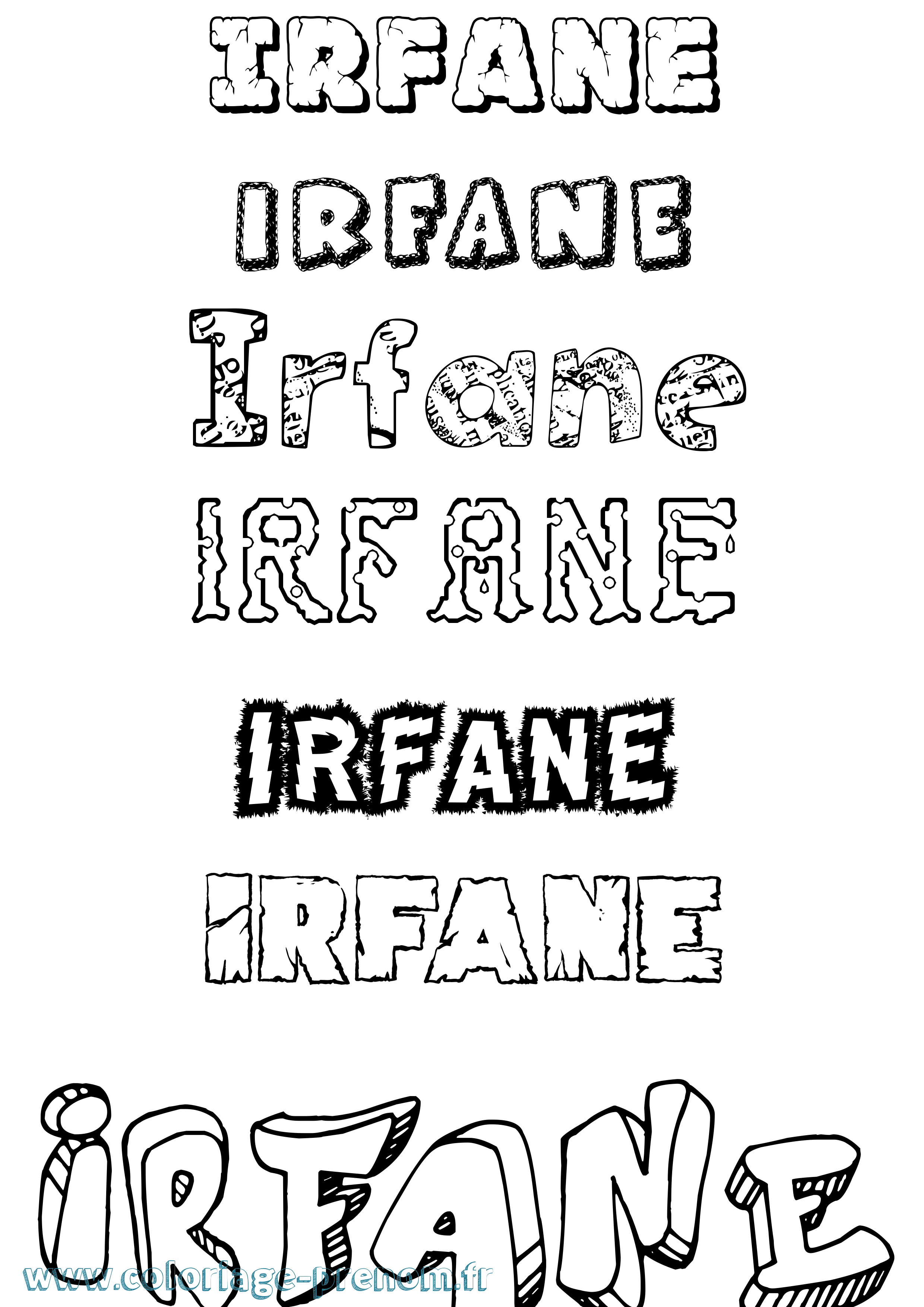 Coloriage Irfane Destructuré Coloriage prénom Irfane Destructuré