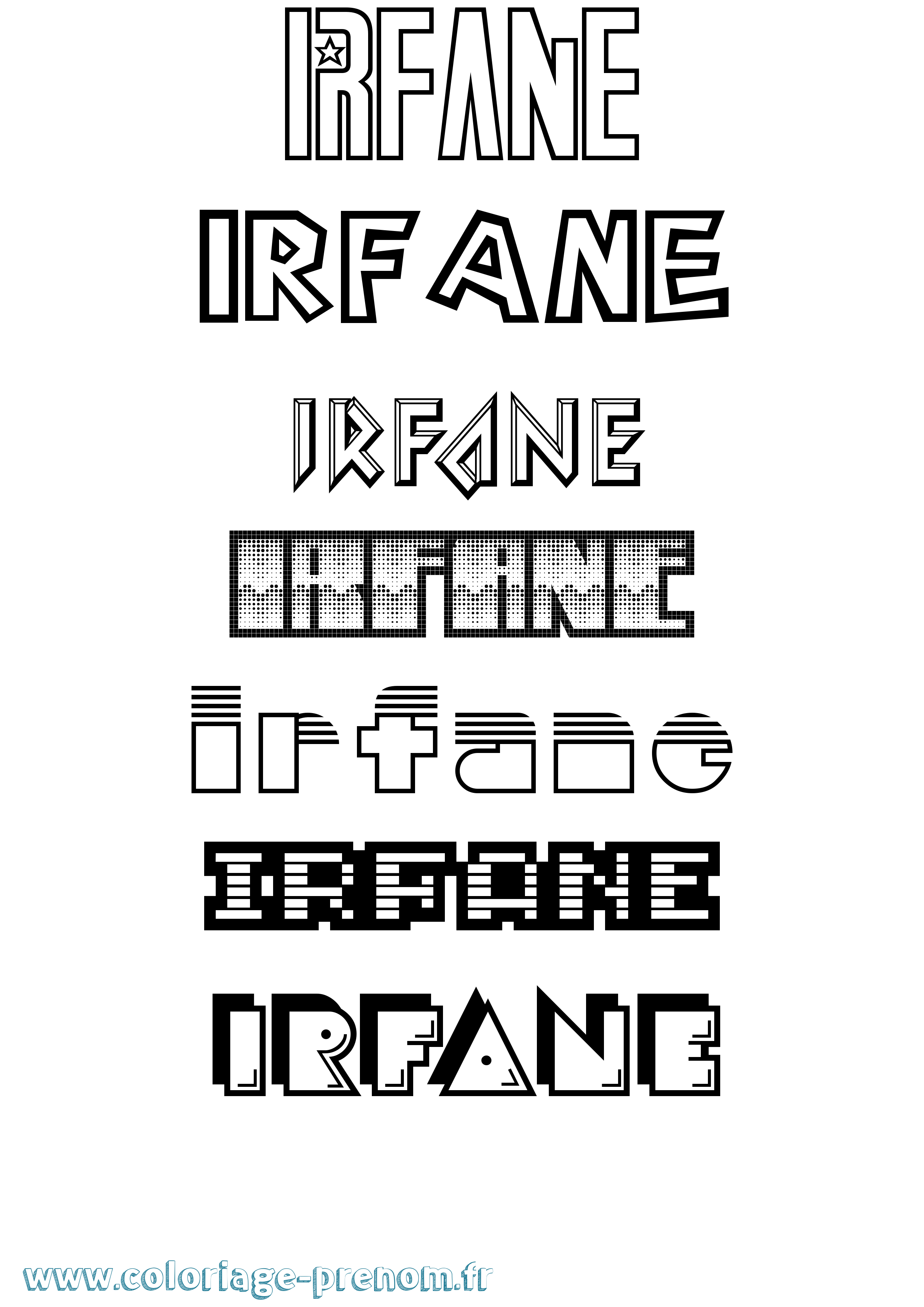 Coloriage Irfane Jeux Vidéos Coloriage prénom Irfane Jeux Vidéos