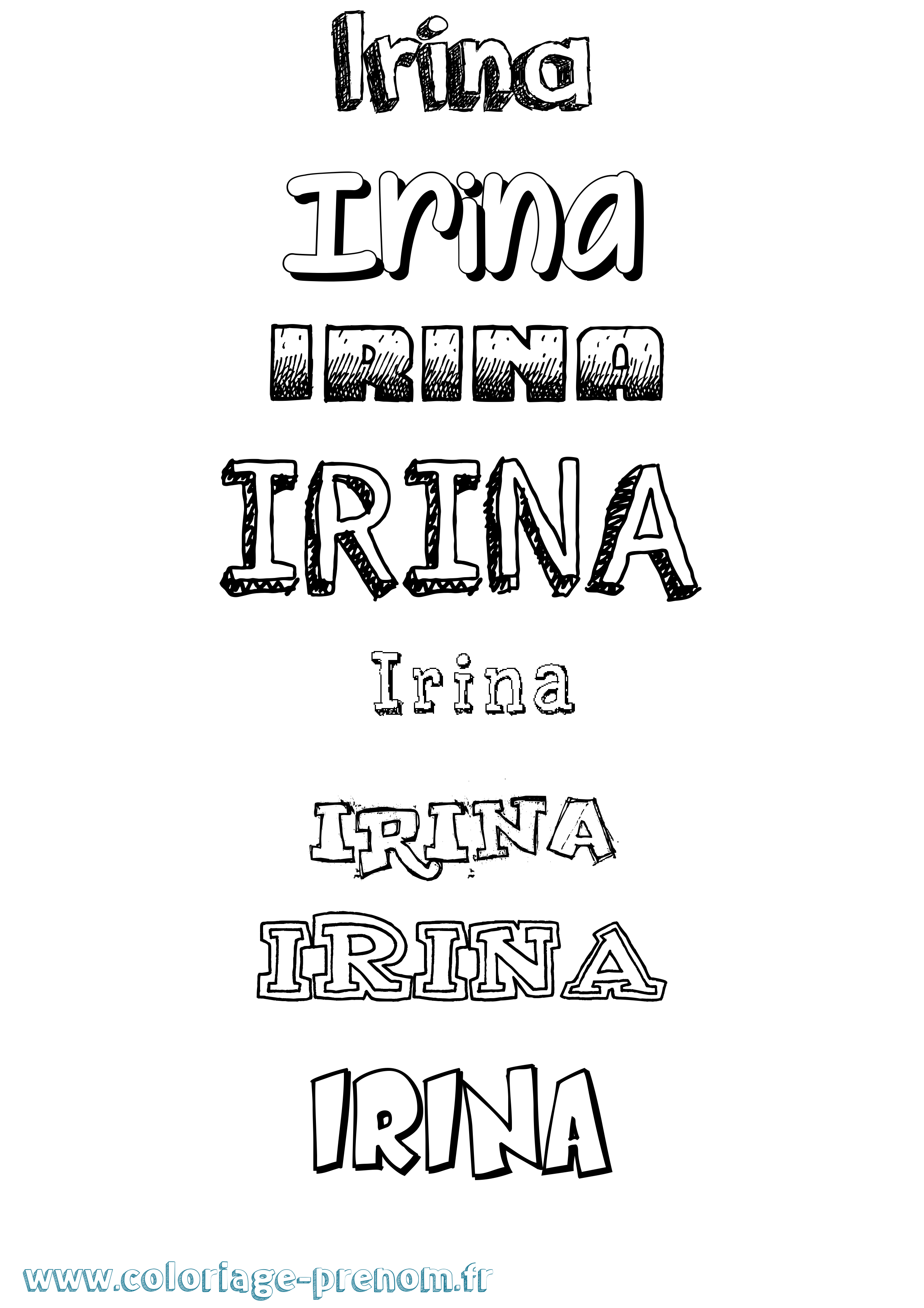 Coloriage Irina Dessiné Coloriage prénom Irina Dessiné