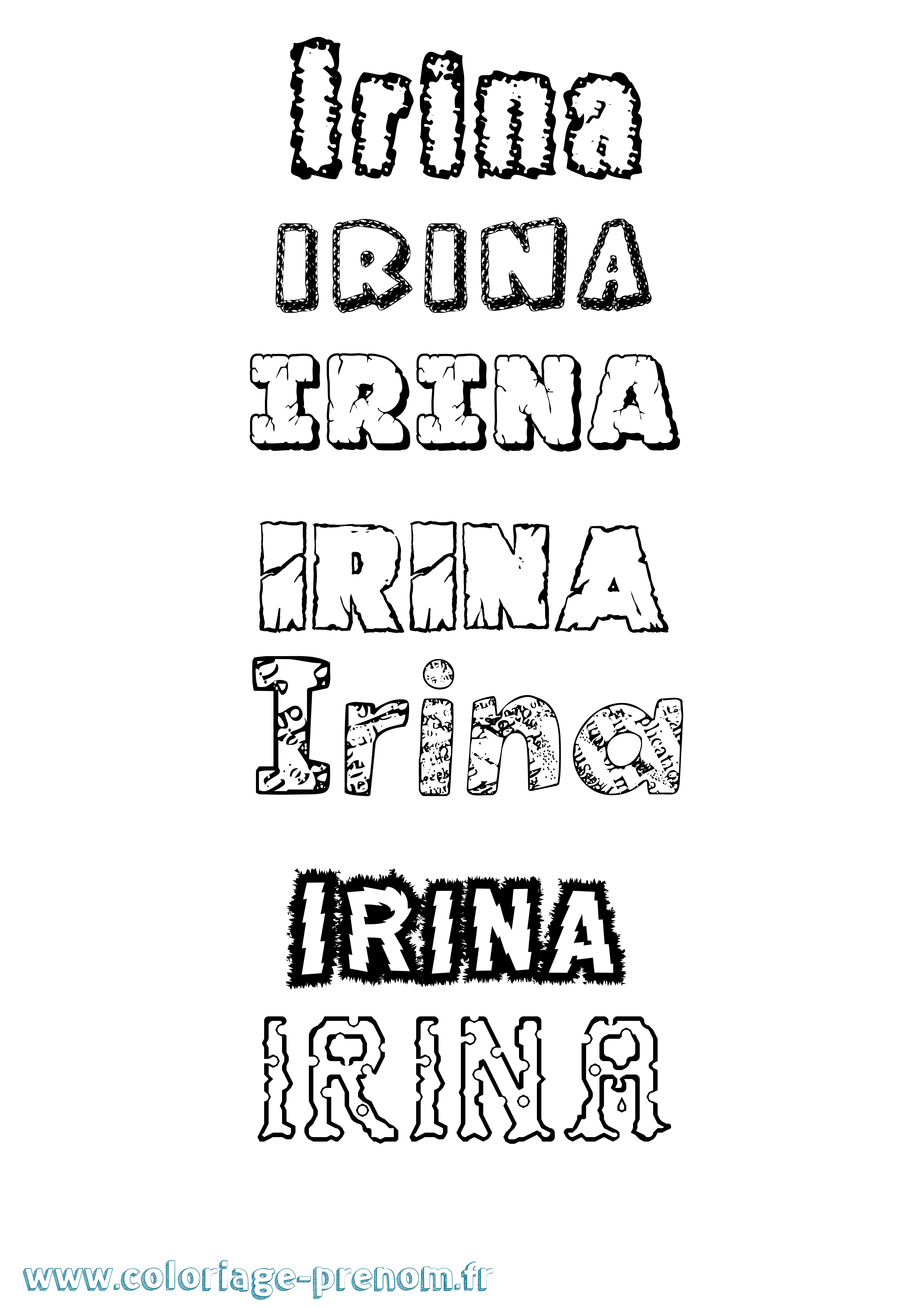 Coloriage Irina Destructuré Coloriage prénom Irina Destructuré