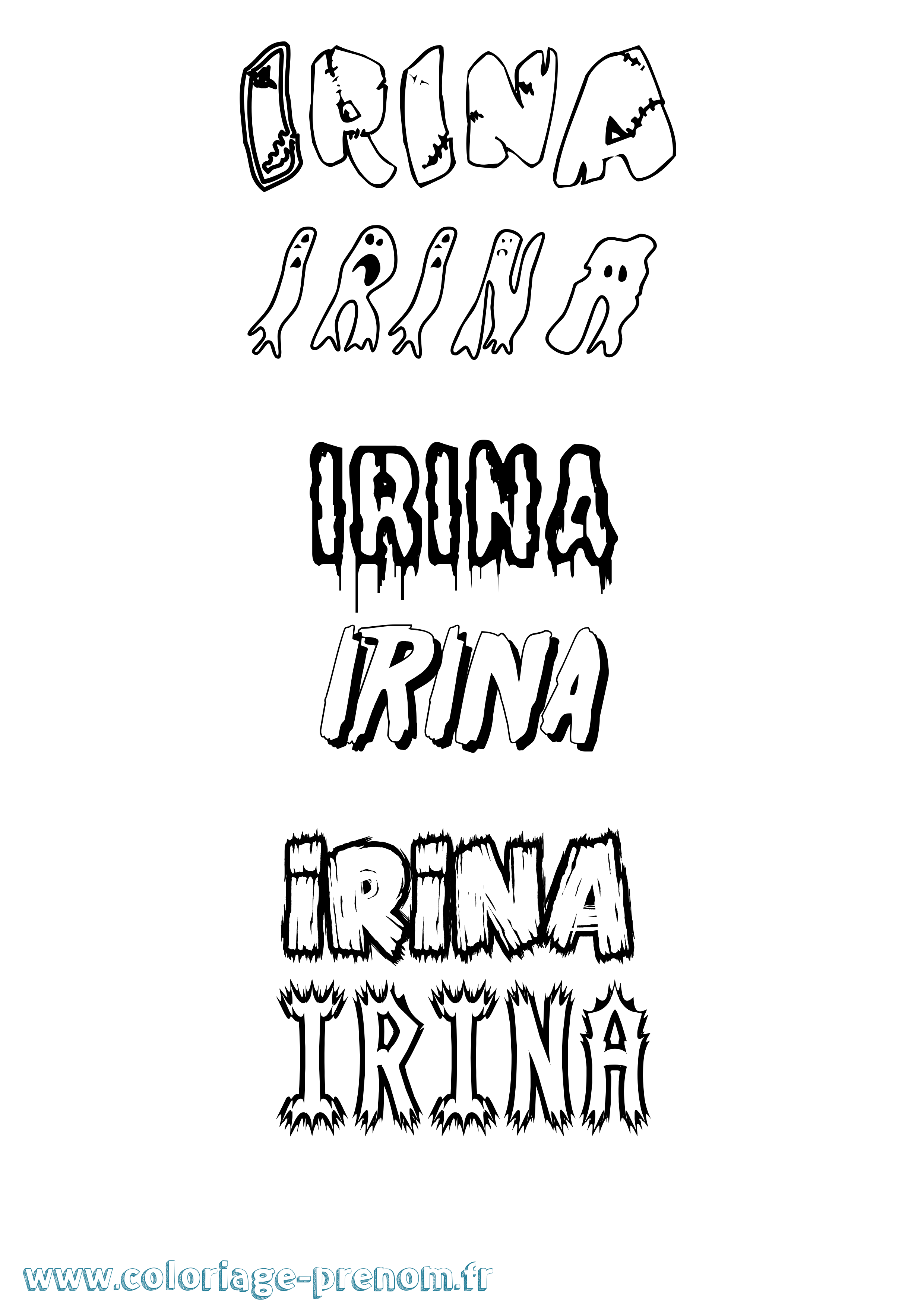 Coloriage Irina Frisson Coloriage prénom Irina Frisson
