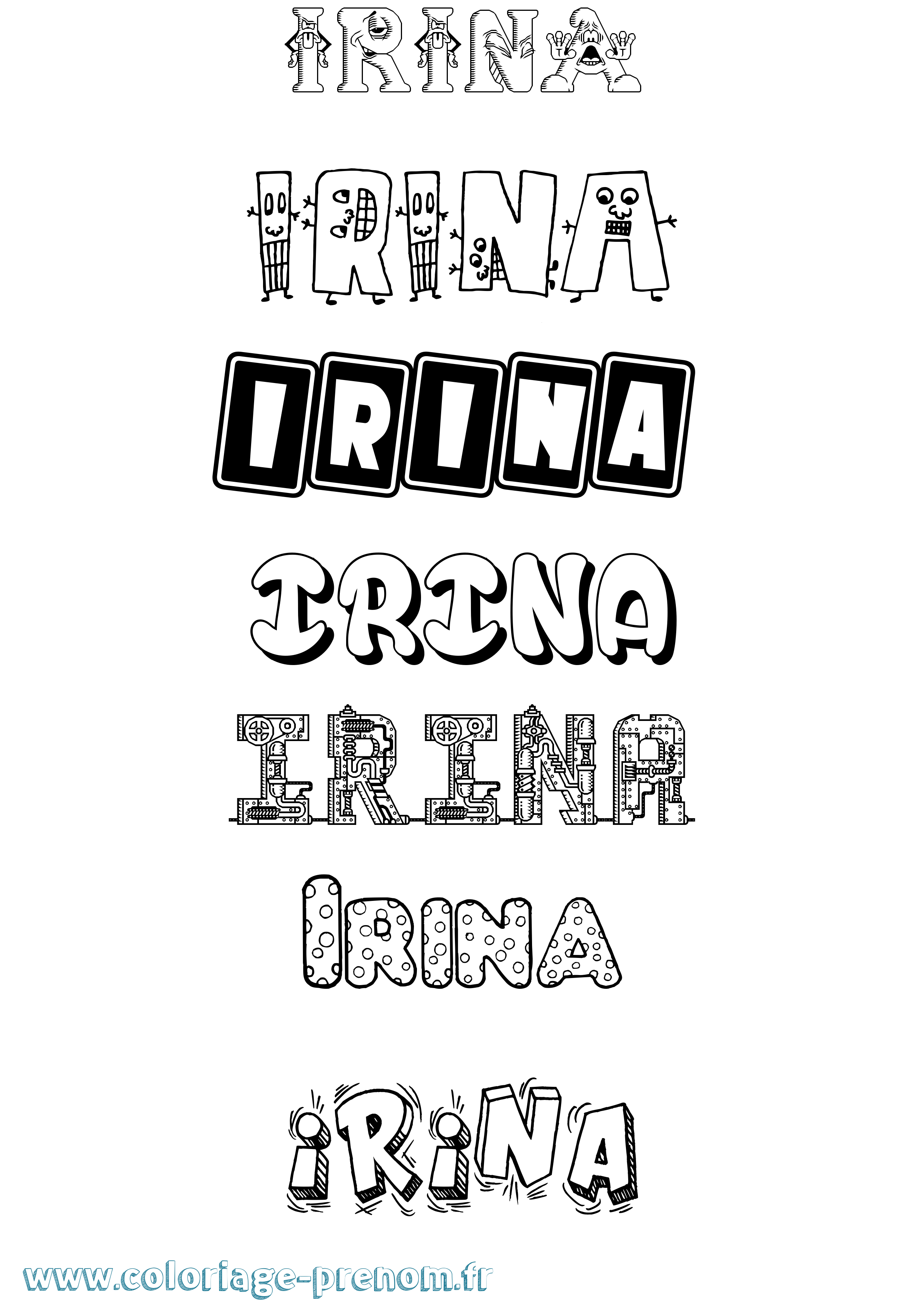 Coloriage Irina Fun Coloriage prénom Irina Fun