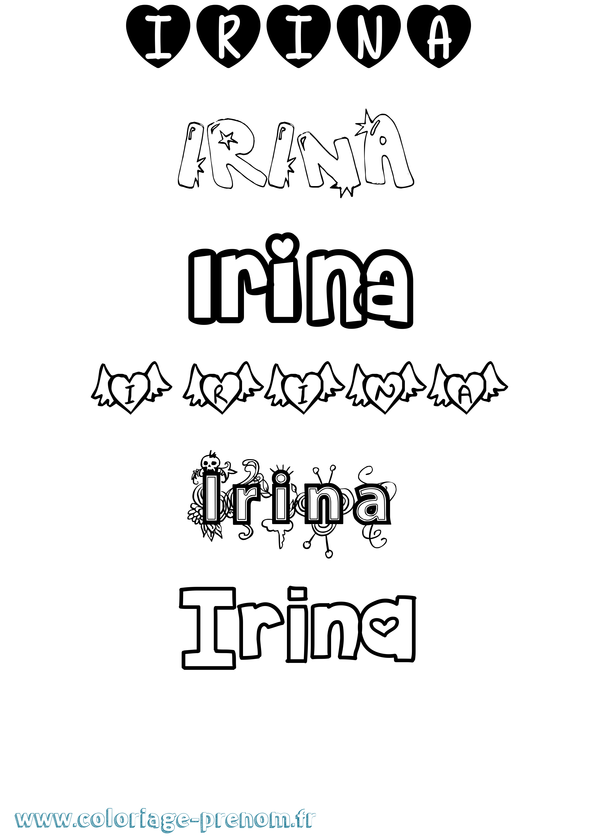 Coloriage Irina Girly Coloriage prénom Irina Girly