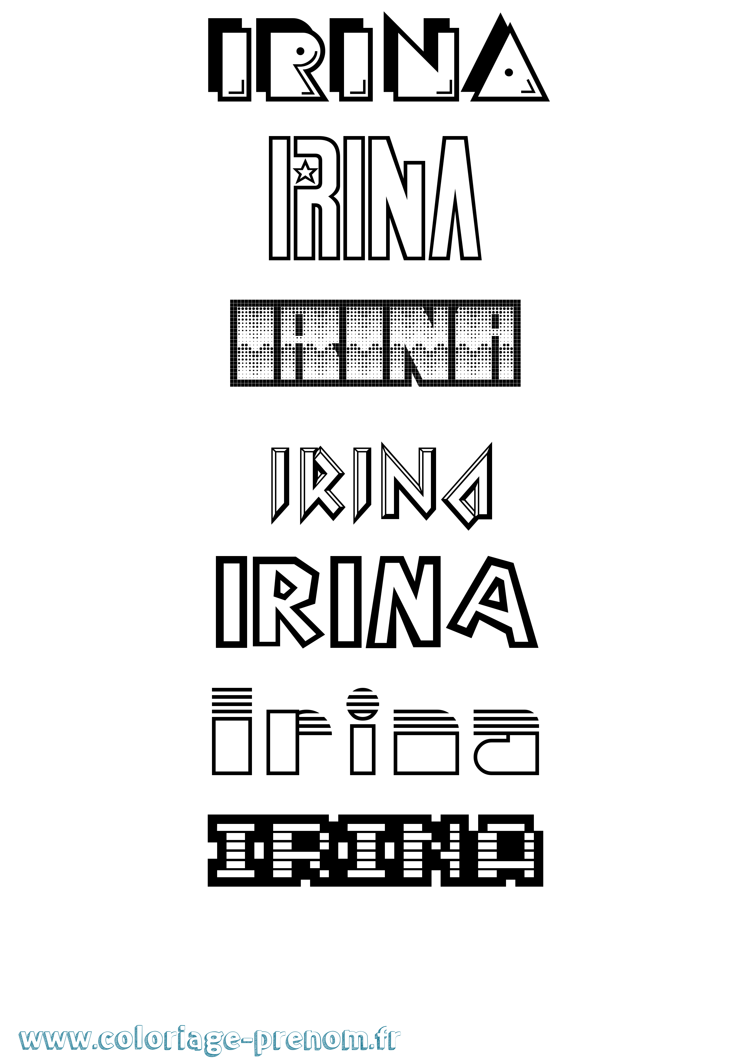 Coloriage Irina Jeux Vidéos Coloriage prénom Irina Jeux Vidéos