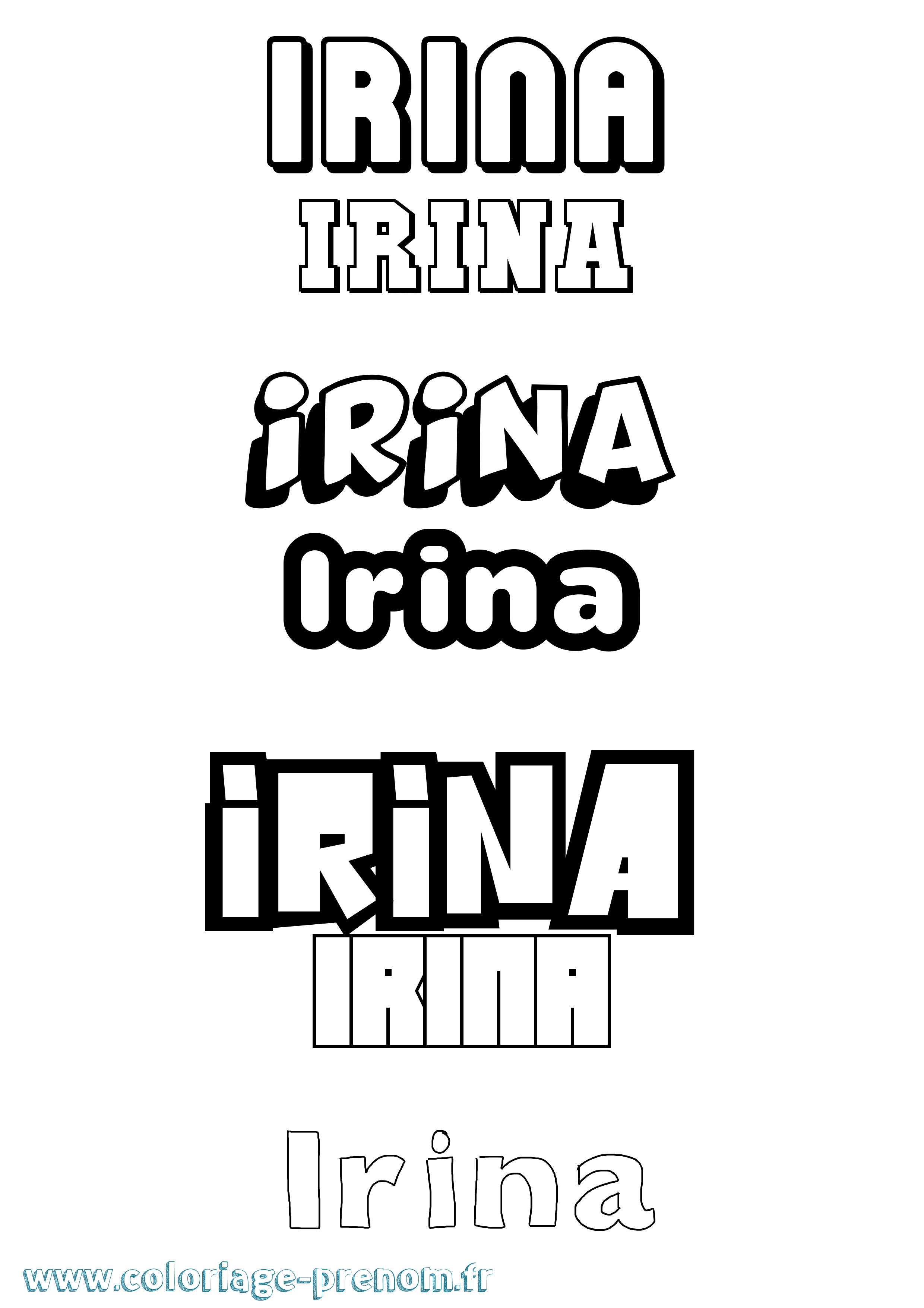 Coloriage prénom Irina Simple
