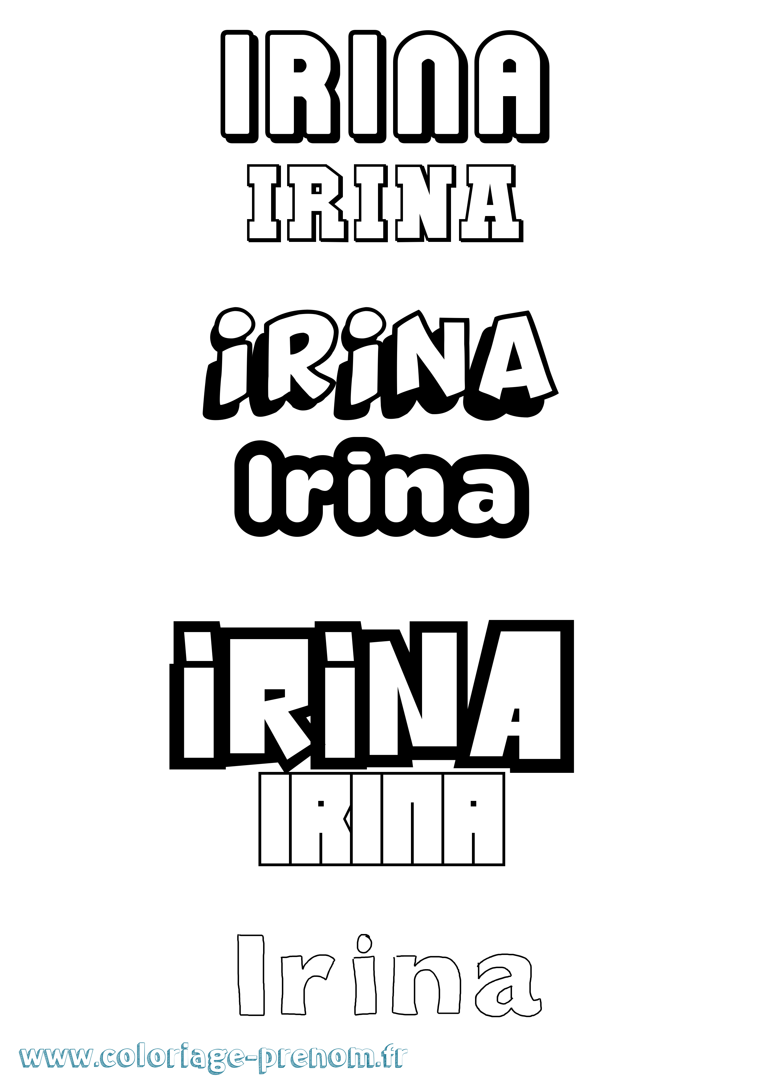 Coloriage Irina Simple Coloriage prénom Irina Simple
