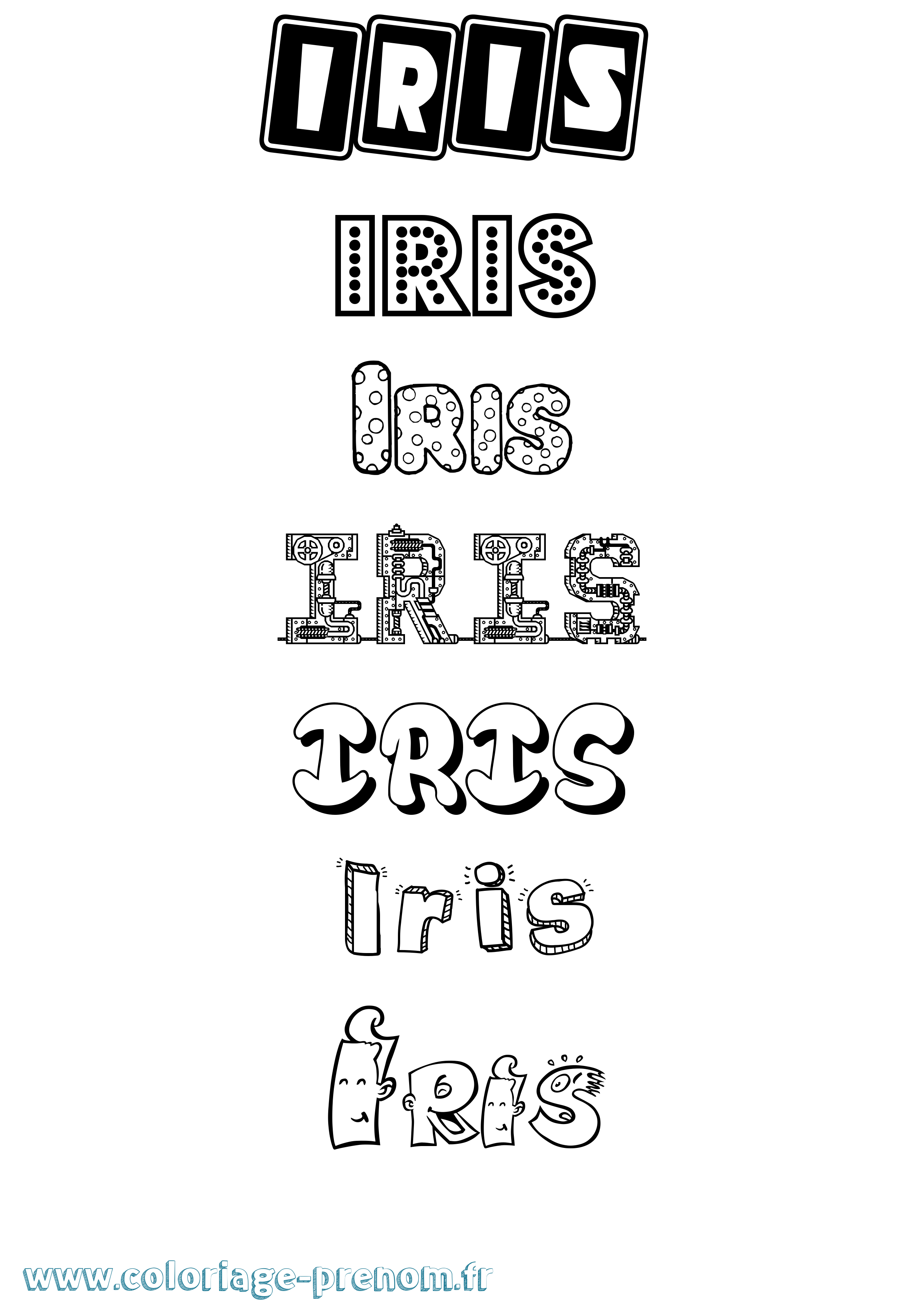 Coloriage prénom Iris Fun