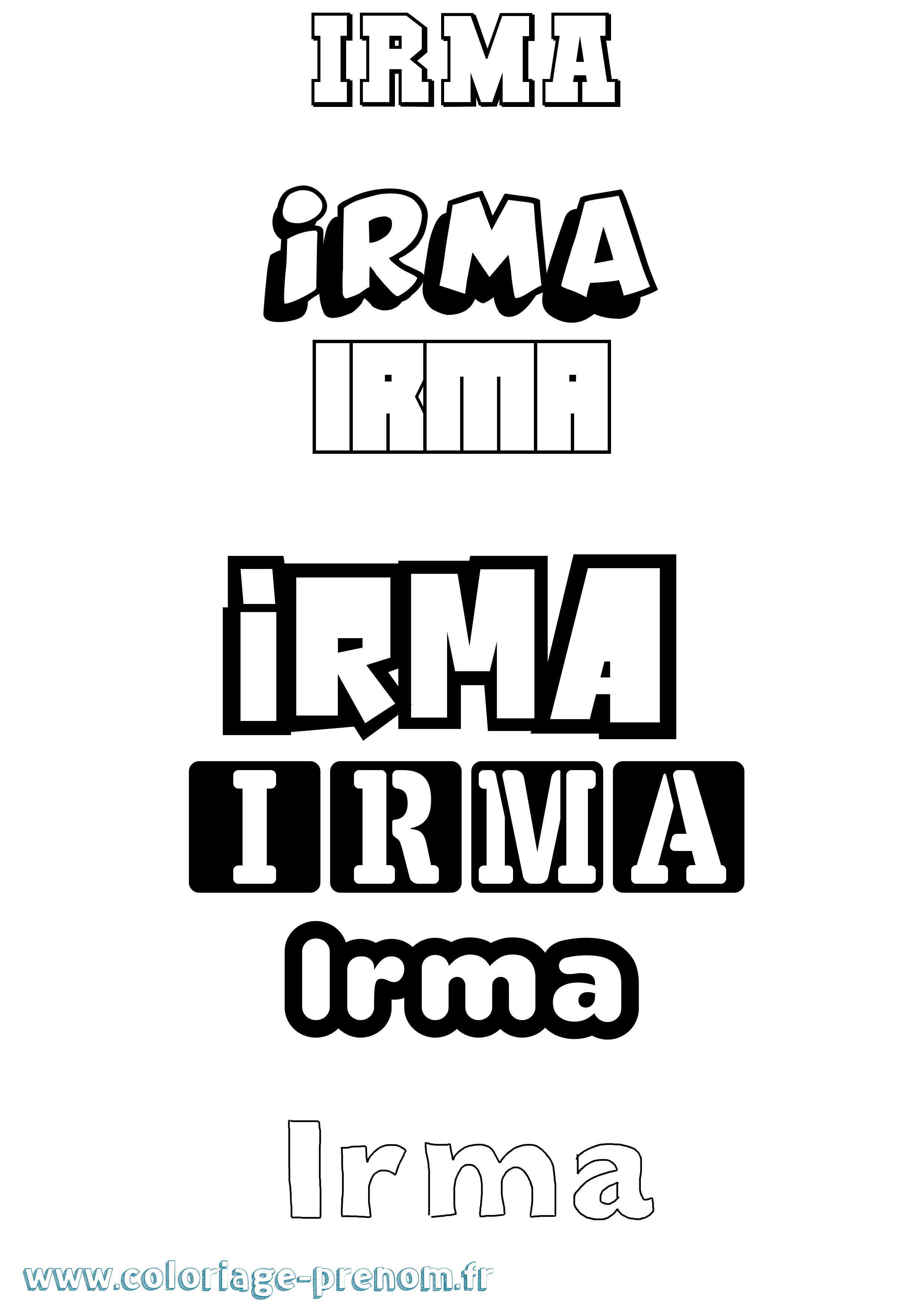 Coloriage prénom Irma Simple