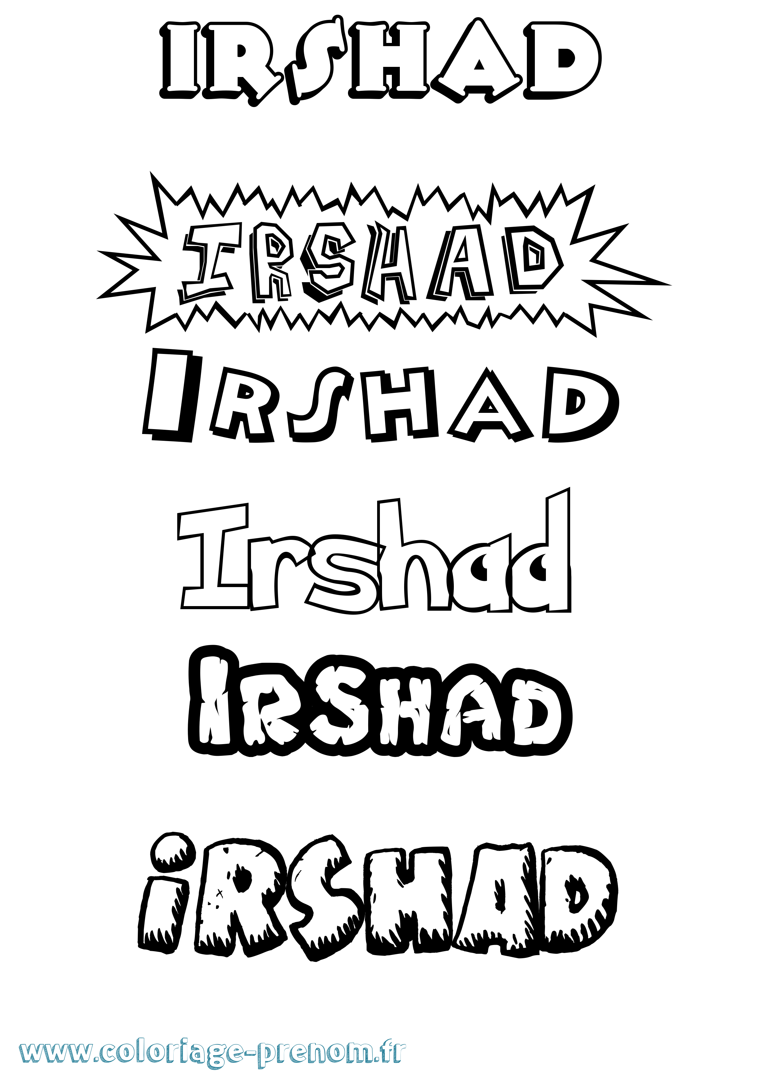Coloriage prénom Irshad Dessin Animé