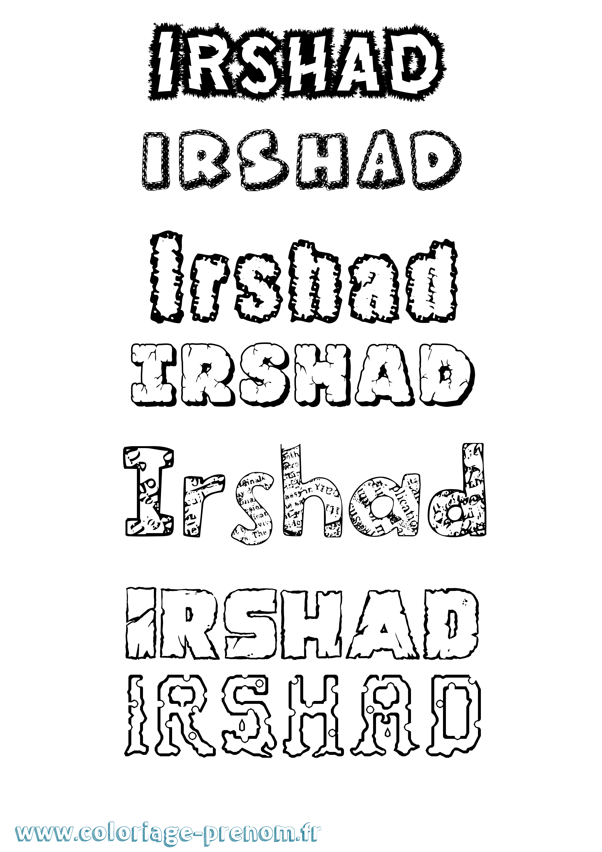 Coloriage prénom Irshad Destructuré