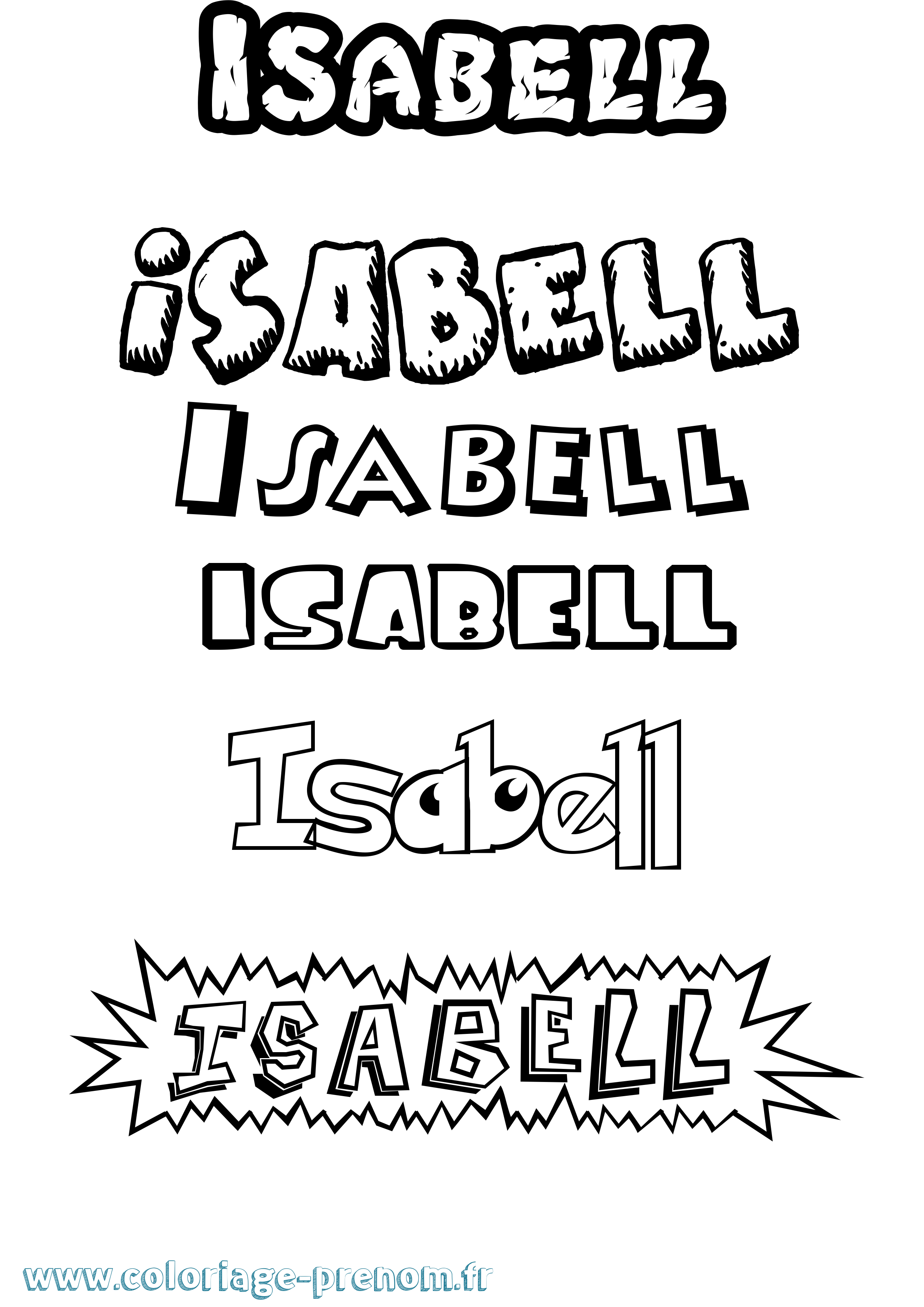 Coloriage Isabell Dessin Animé Coloriage prénom Isabell Dessin Animé