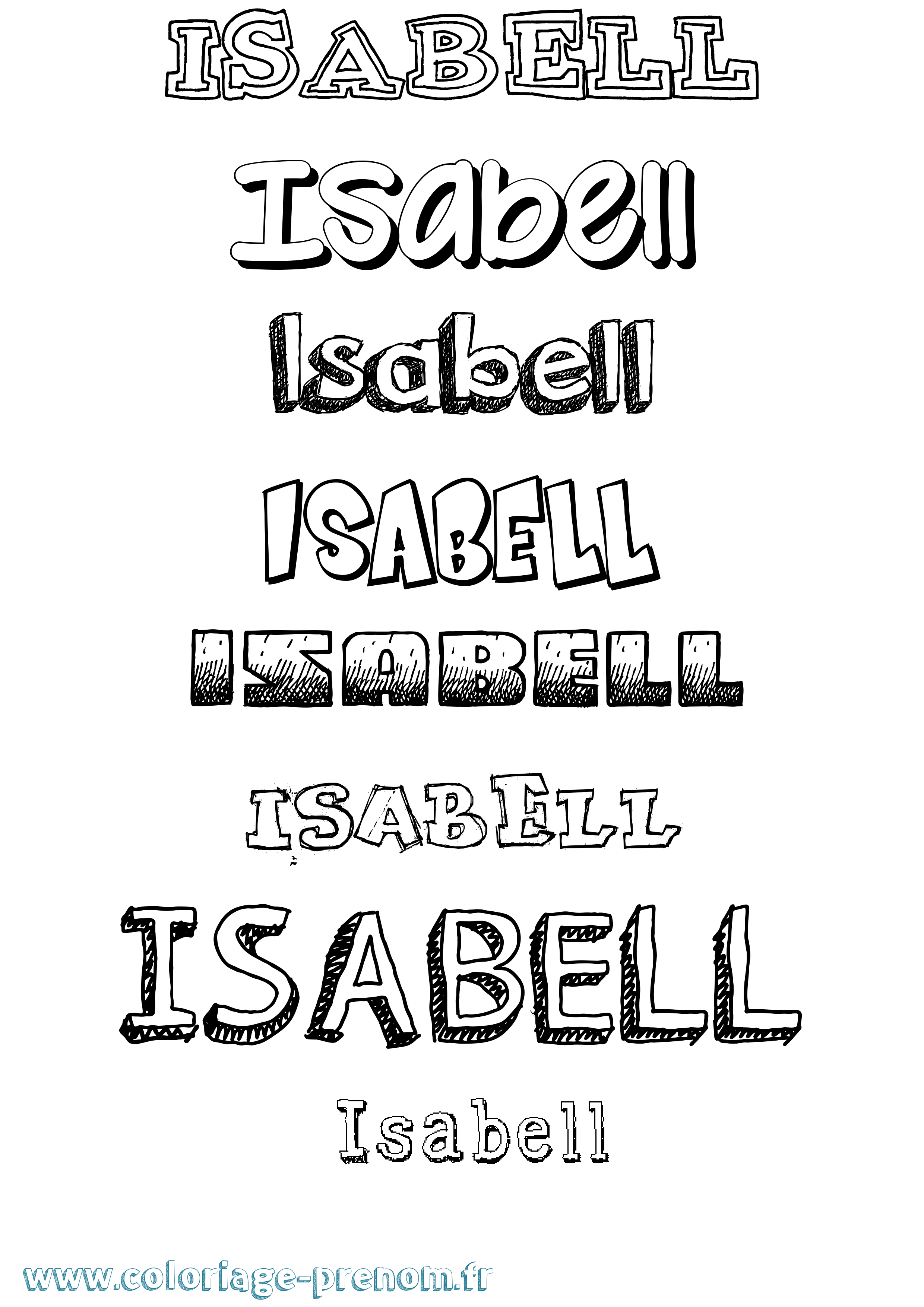 Coloriage Isabell Dessiné Coloriage prénom Isabell Dessiné