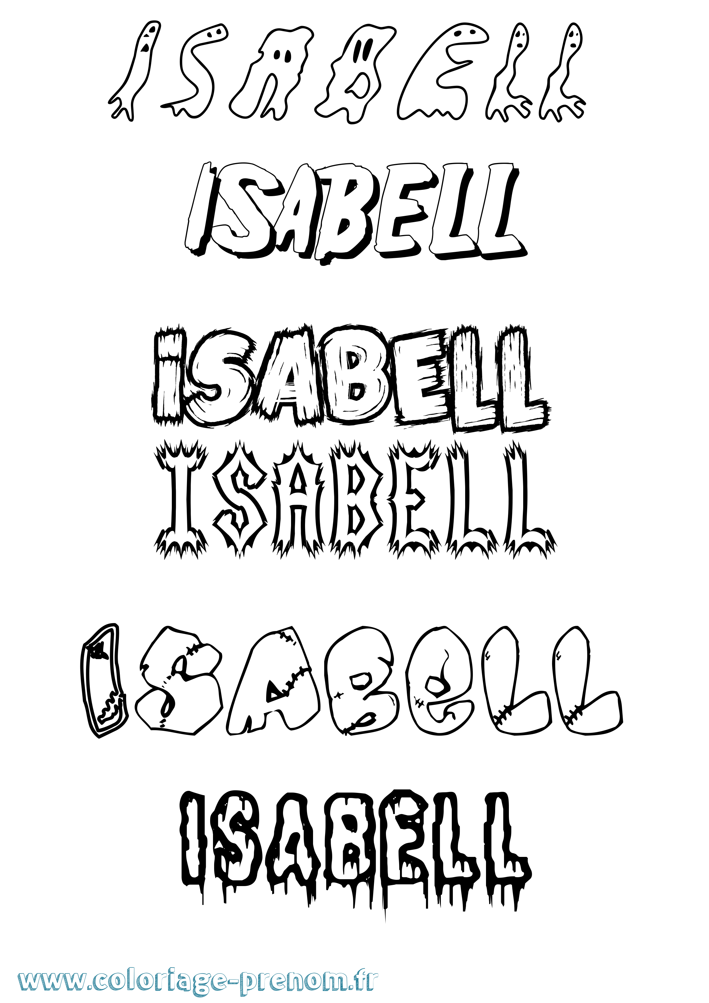Coloriage Isabell Frisson Coloriage prénom Isabell Frisson