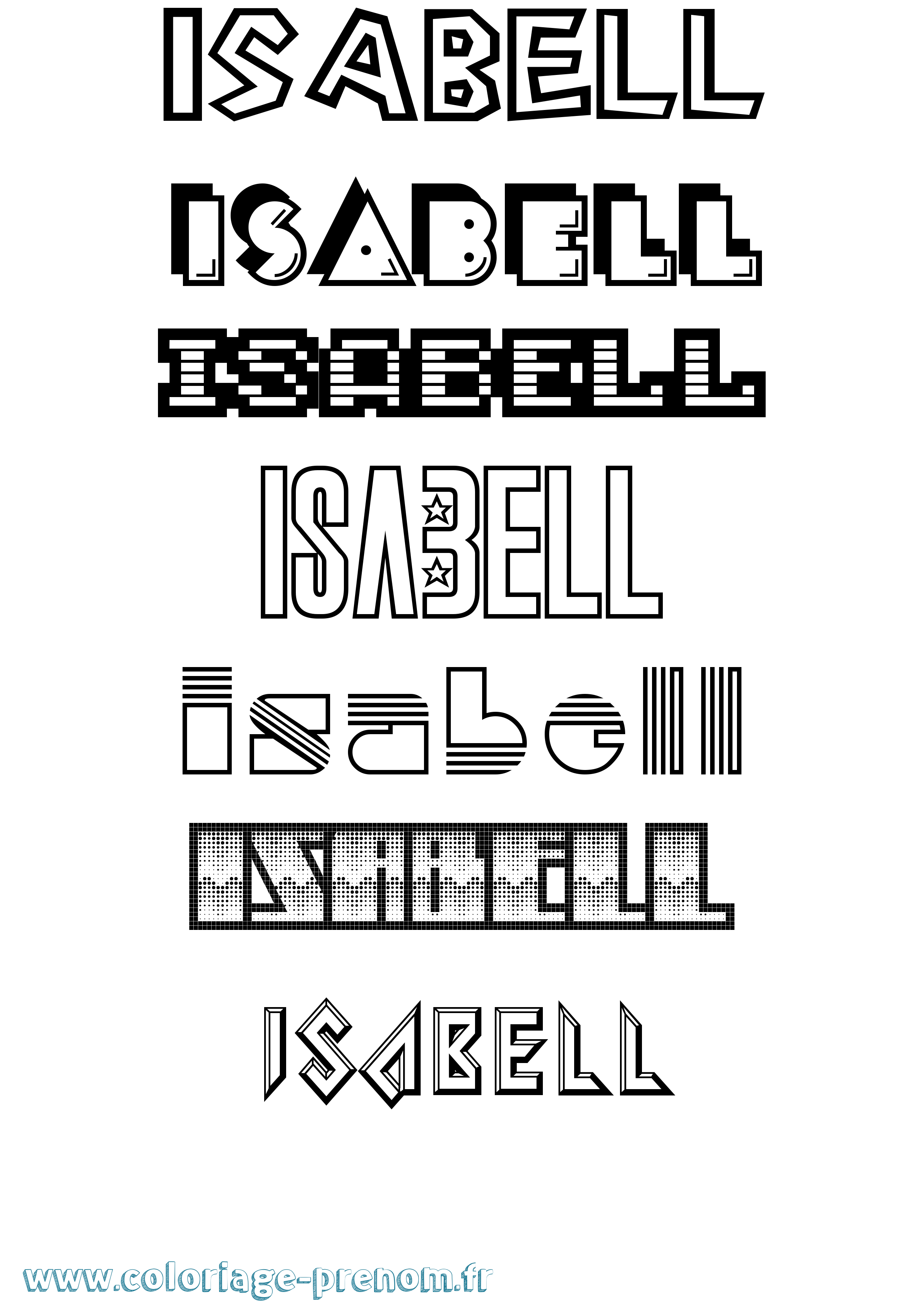Coloriage prénom Isabell Jeux Vidéos