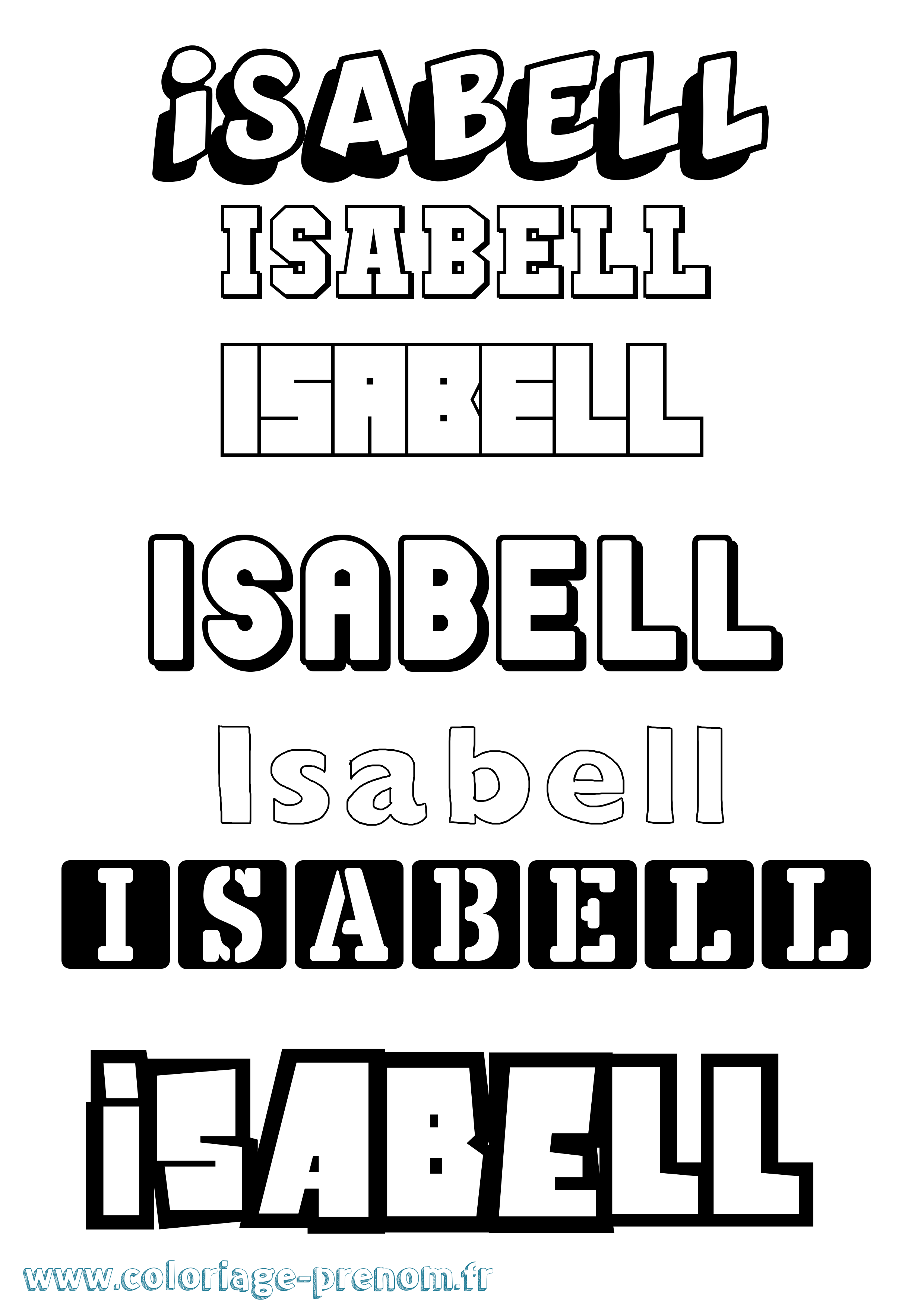 Coloriage Isabell Simple Coloriage prénom Isabell Simple