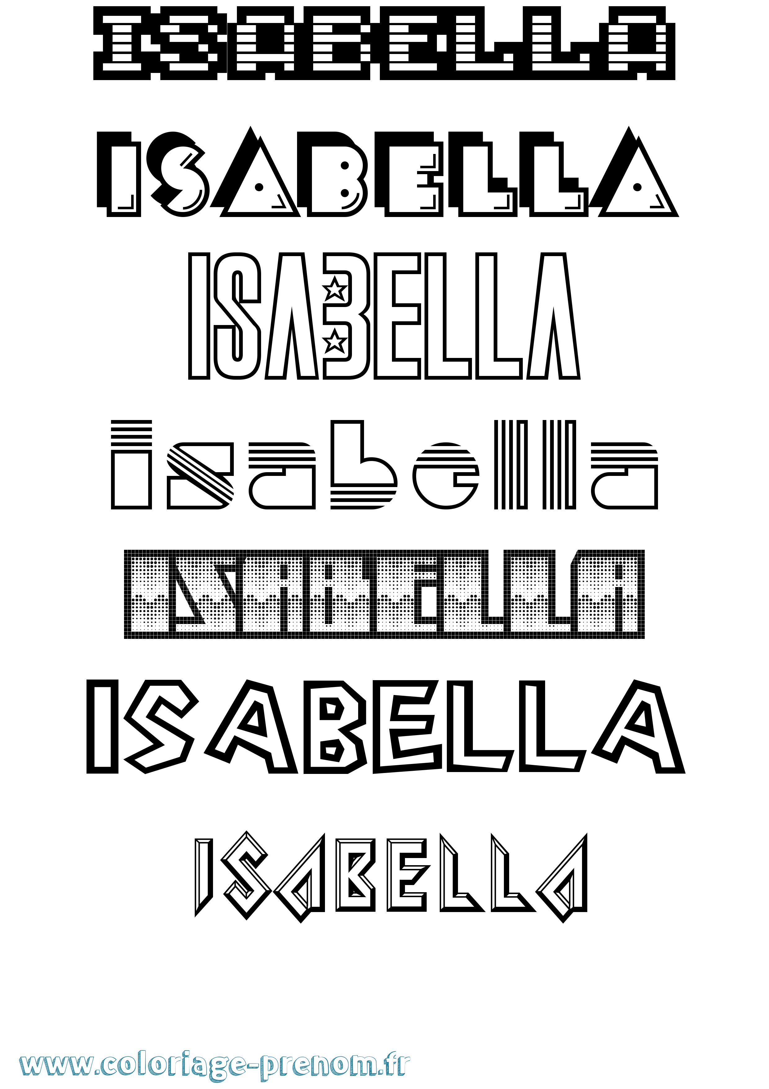 Coloriage Isabella Coloriage prénom Isabella