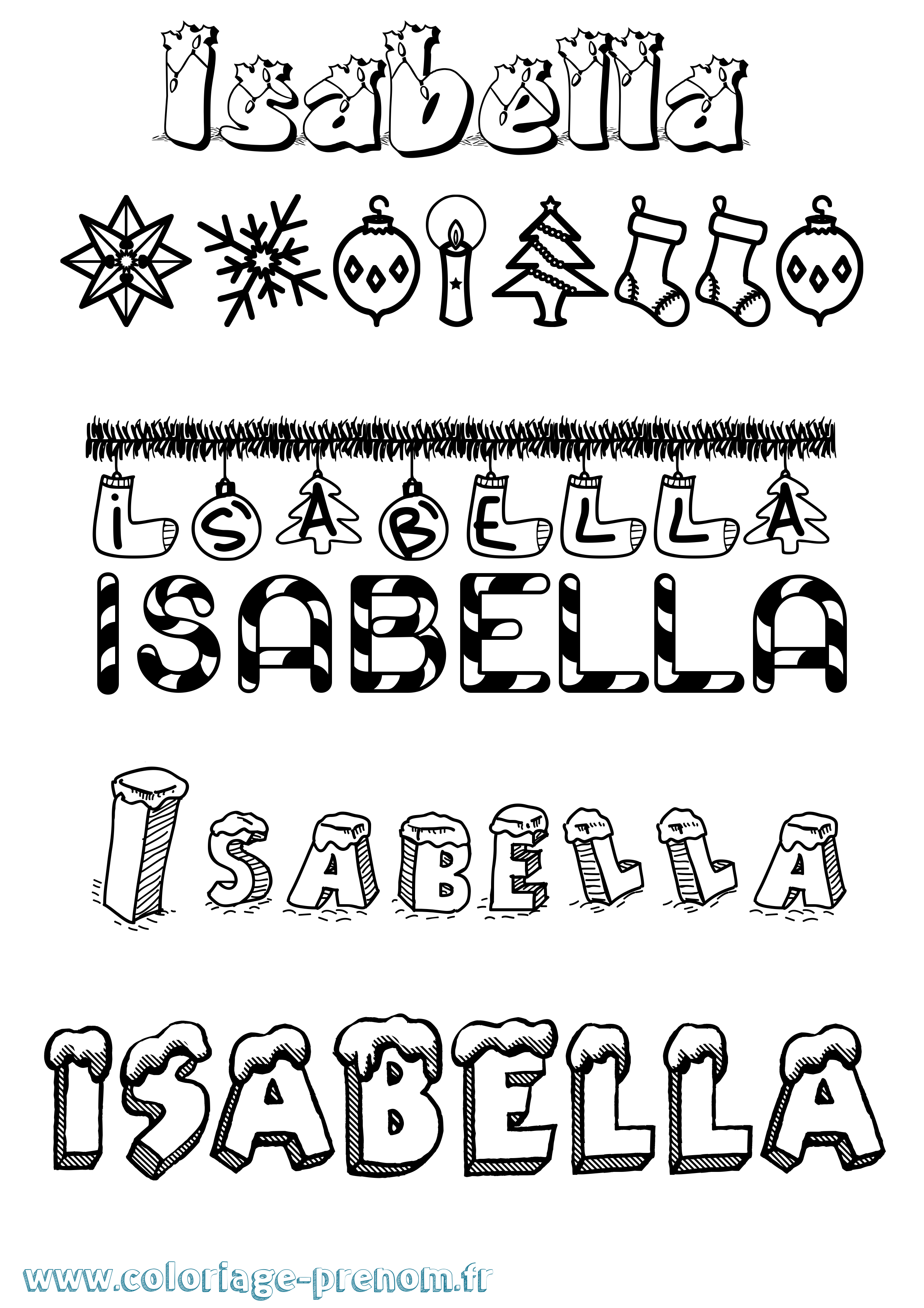 Coloriage Isabella Coloriage prénom Isabella