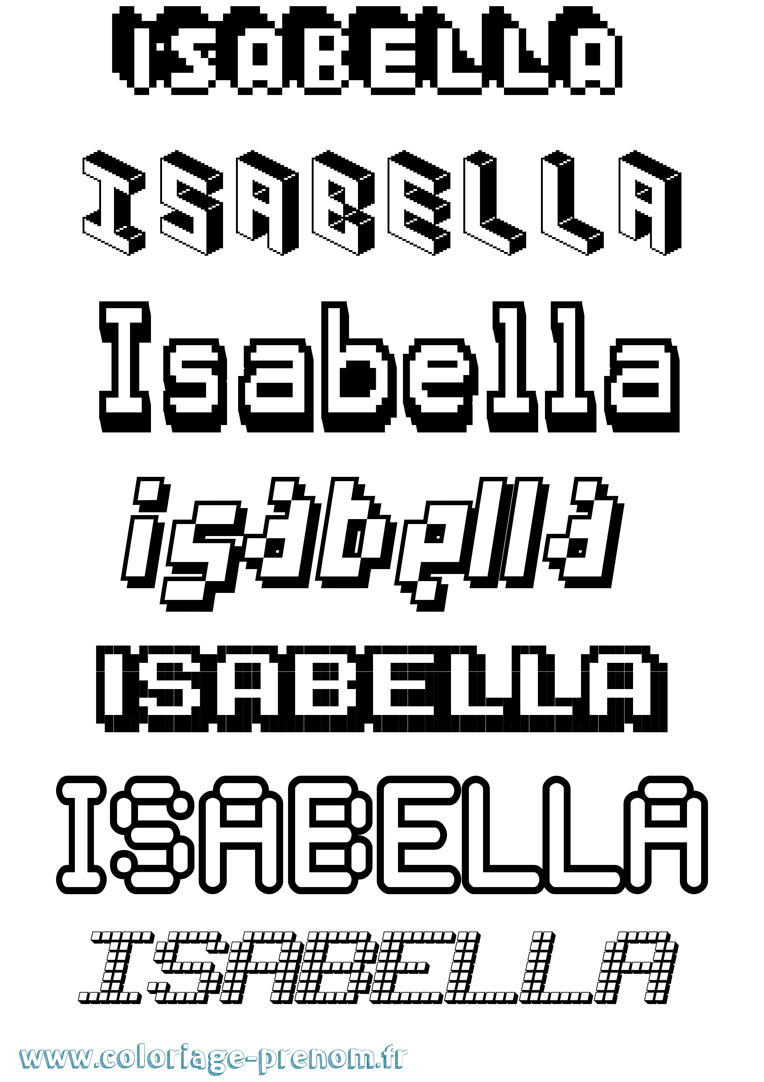 Coloriage Isabella Coloriage prénom Isabella