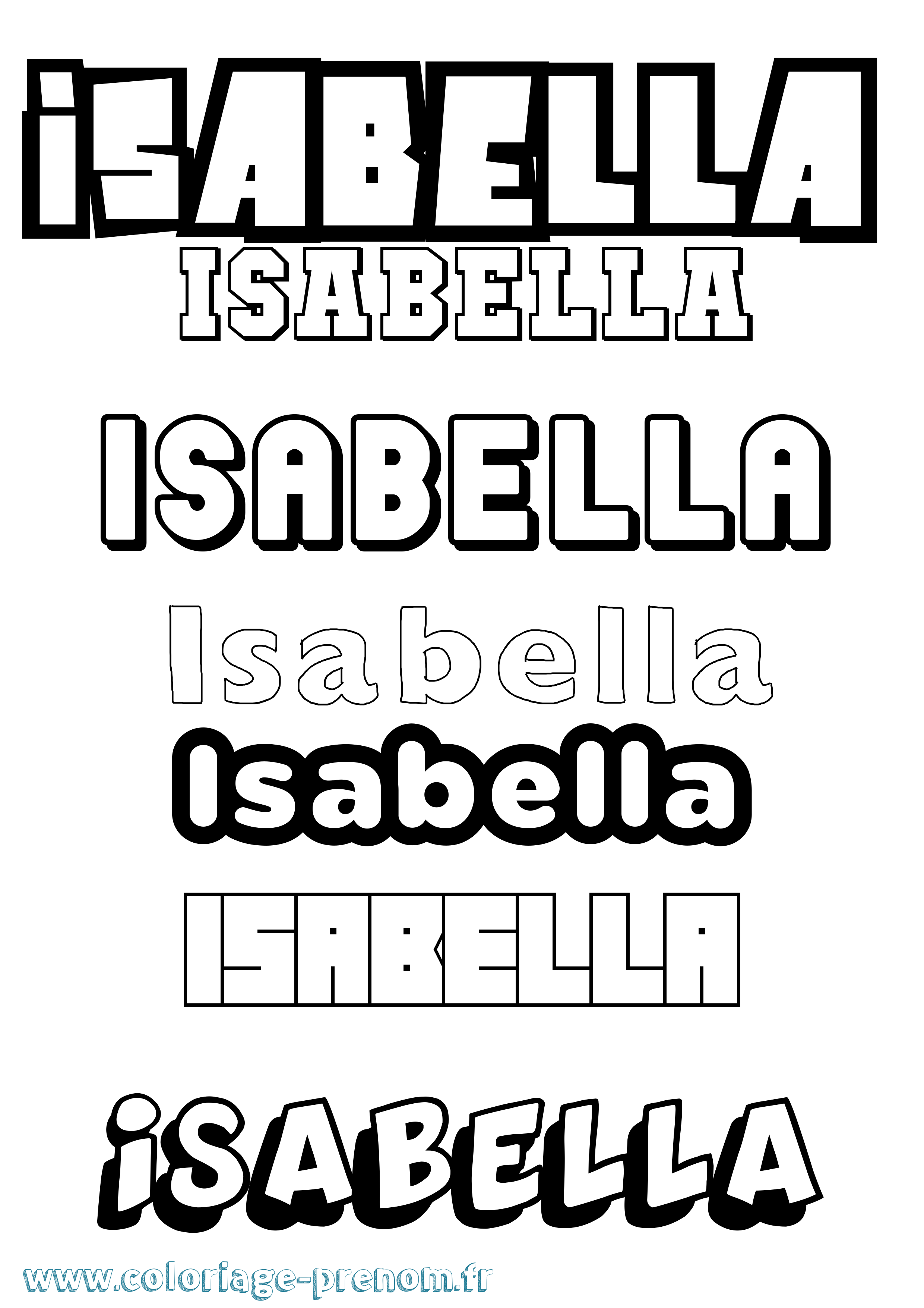 Coloriage Isabella Coloriage prénom Isabella