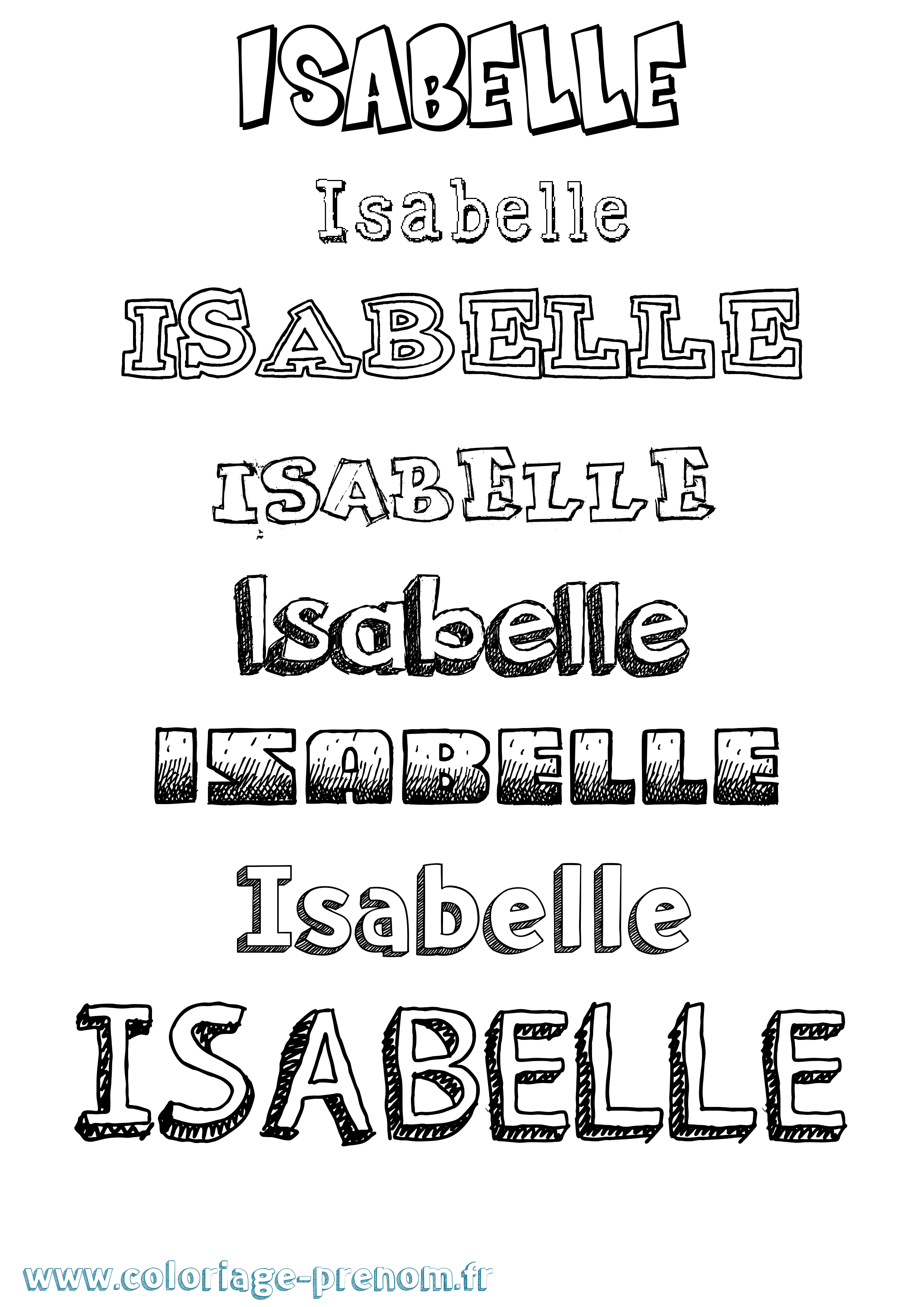 Coloriage prénom Isabelle Dessiné