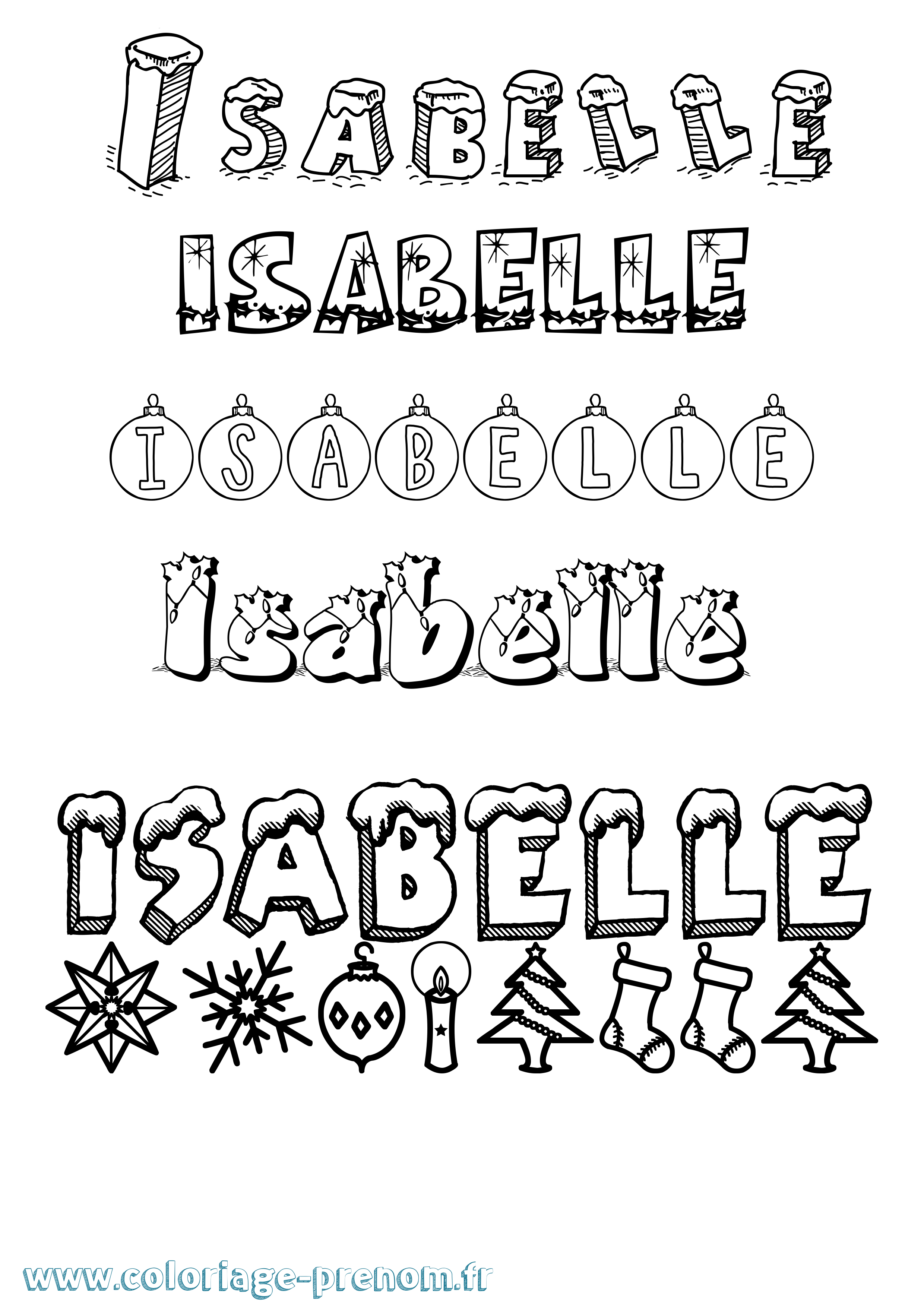 Coloriage prénom Isabelle